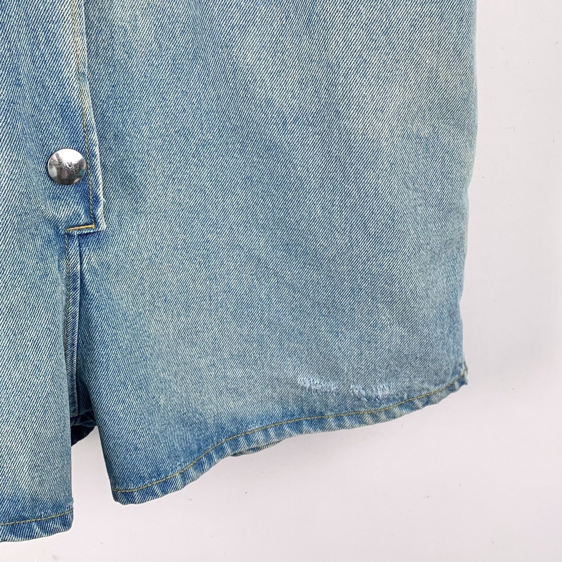 Prada Prada Denim Triangle Logo Jumpsuit IT 38 Size 26" / US 2 / IT 38 - 4 Thumbnail