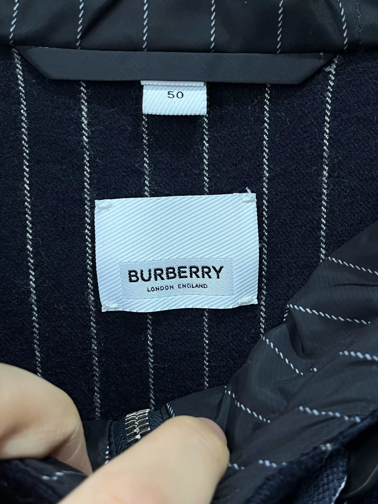 Burberry Burberry Pinstripe Wool Zip Jacket 50 Size US M / EU 48-50 / 2 - 5 Thumbnail