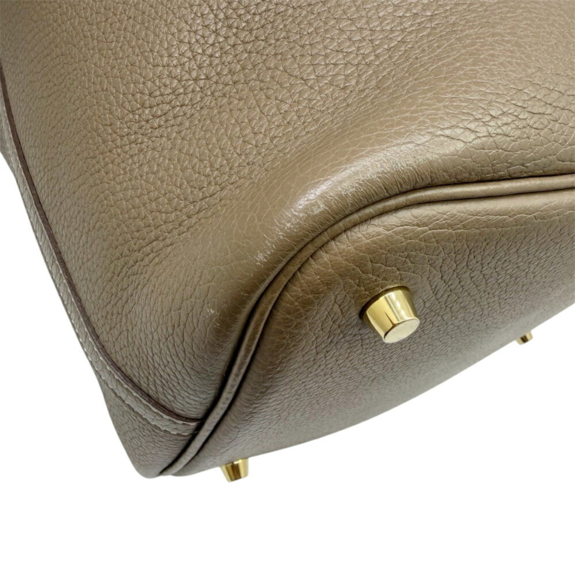 Hermes HERMES Picotin Lock MM Taurillon Clemence Etoupe Handbag for Women and Men Size ONE SIZE - 9 Thumbnail
