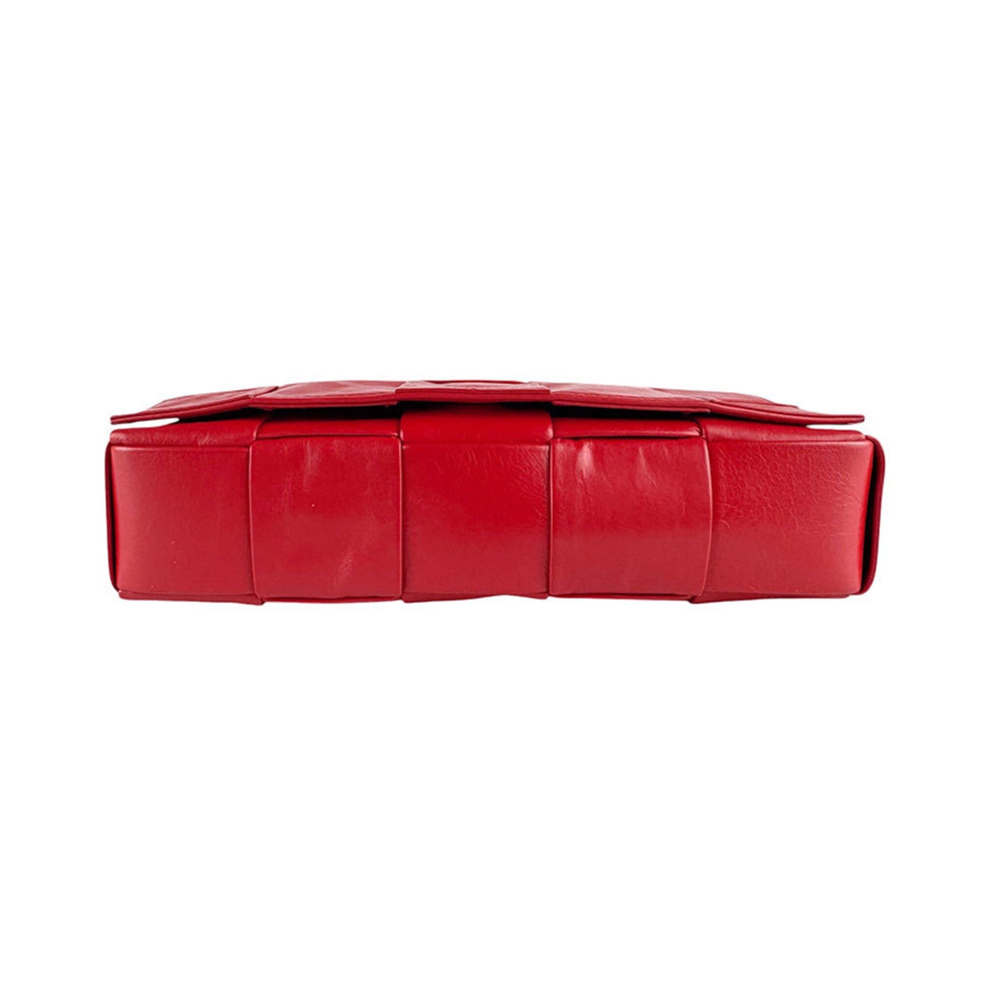 Bottega Veneta Bottega Veneta Cassette Leather Shoulder Bag, Red, Women's, Z9316 Size ONE SIZE - 4 Thumbnail
