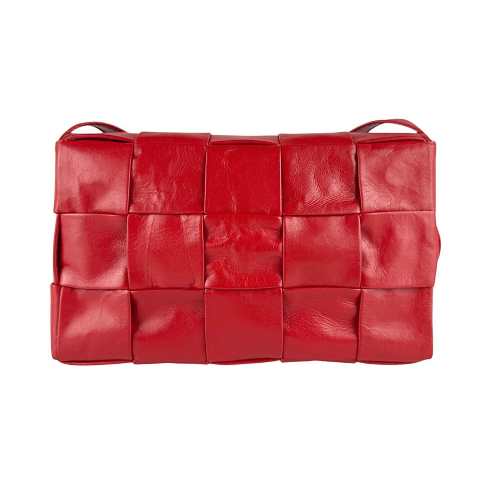Bottega Veneta Bottega Veneta Cassette Leather Shoulder Bag, Red, Women's, Z9316 Size ONE SIZE - 3 Thumbnail