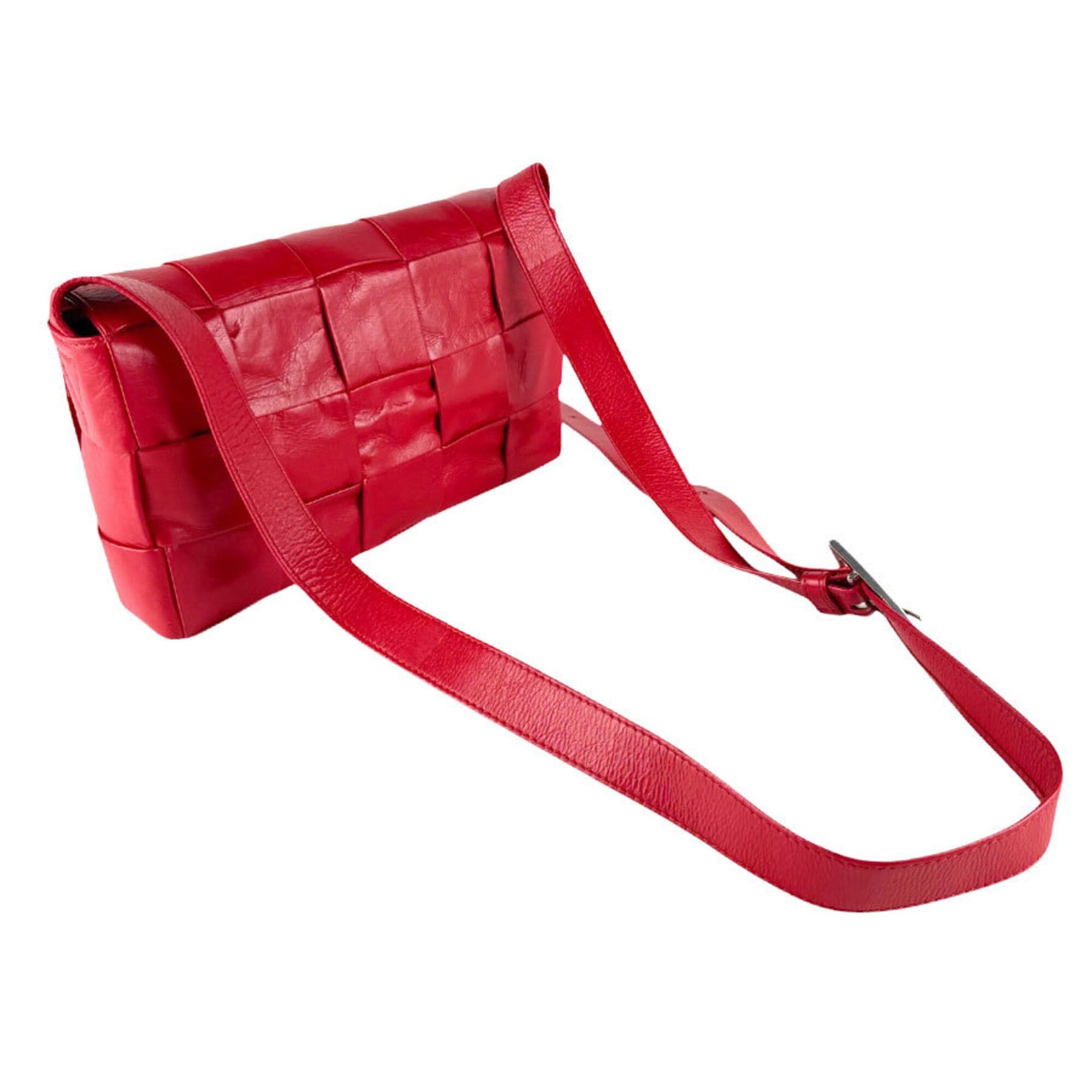 Bottega Veneta Bottega Veneta Cassette Leather Shoulder Bag, Red, Women's, Z9316 Size ONE SIZE - 10 Thumbnail