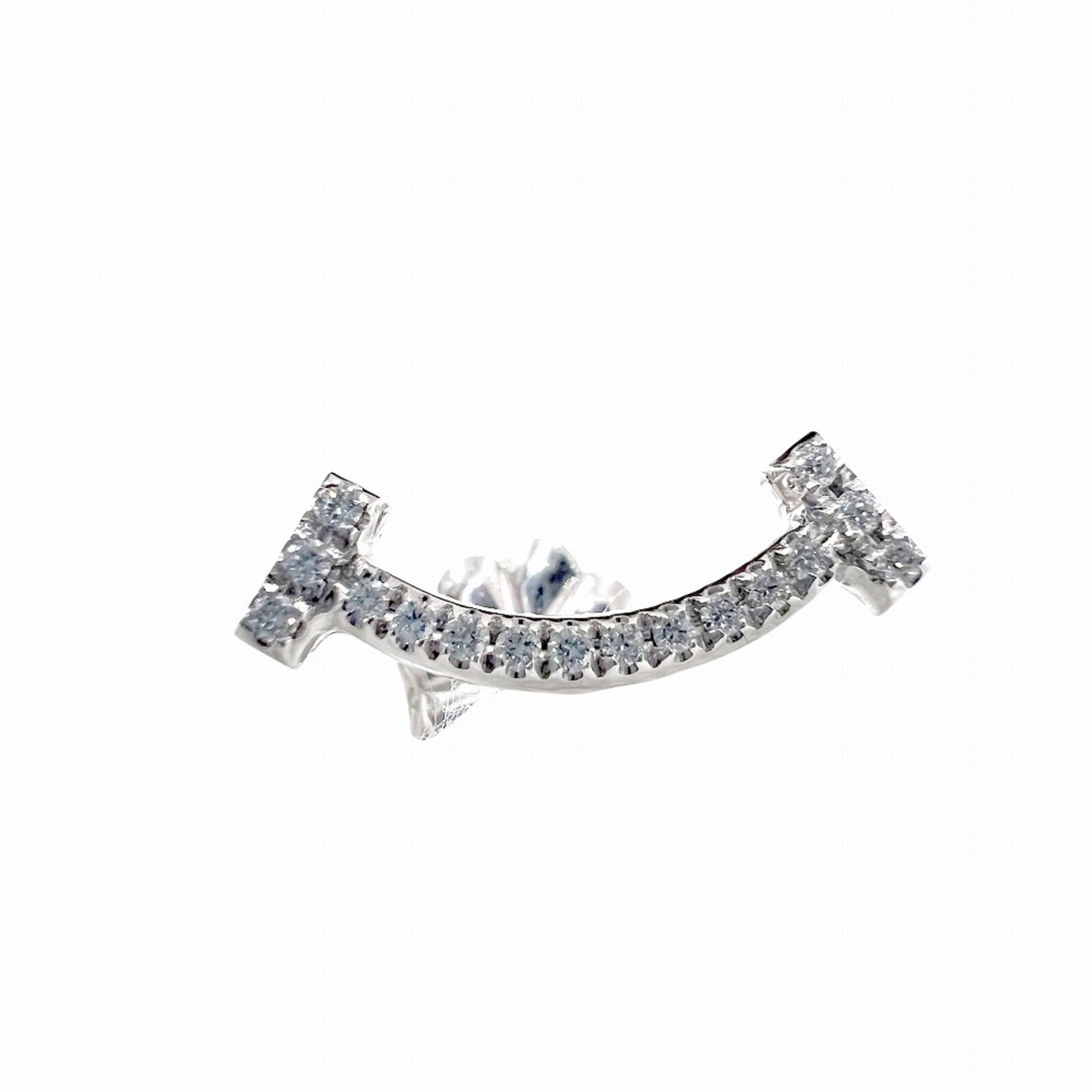 Tiffany & Co. TIFFANY&Co. Tiffany T Smile Mini Earrings, Diamond, 18K White Gold, T-motif, Men's & Women's. Size ONE SIZE - 4 Thumbnail