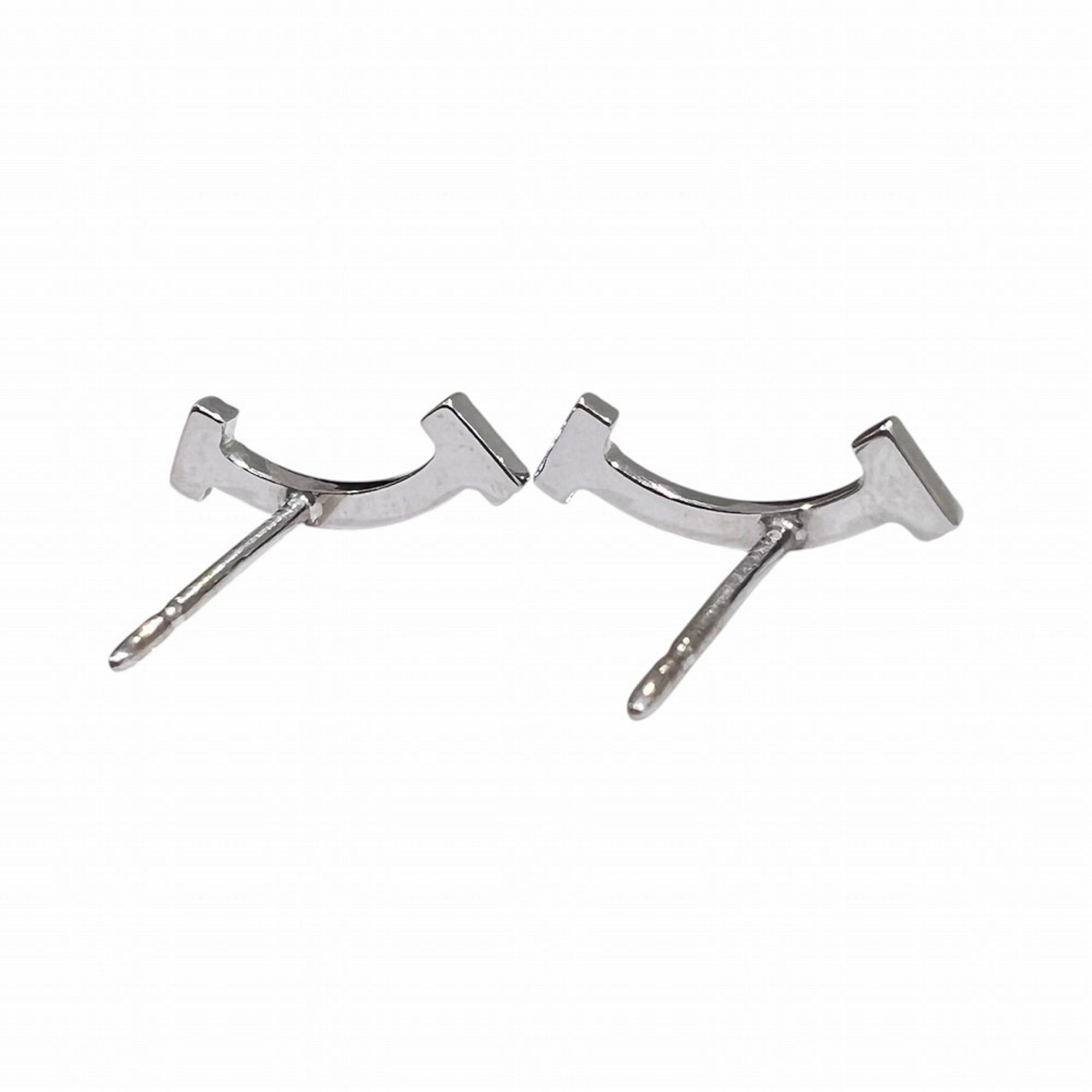 Tiffany & Co. TIFFANY&Co. Tiffany T Smile Mini Earrings, Diamond, 18K White Gold, T-motif, Men's & Women's. Size ONE SIZE - 5 Thumbnail