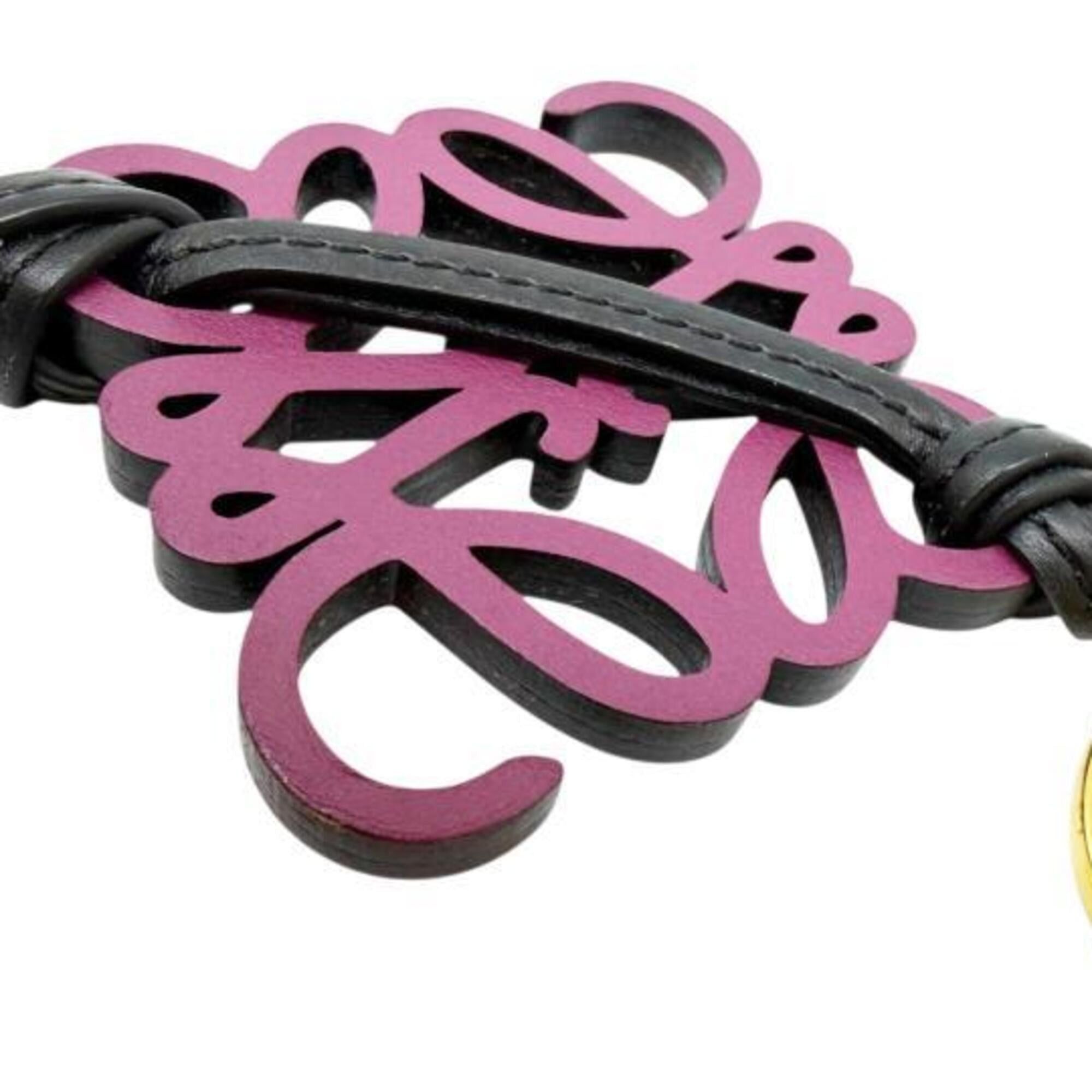 Loewe LOEWE Anagram Bag Charm, Leather, Purple and Black, Keychain, C621232X83, Calfskin, Women's Size ONE SIZE - 6 Thumbnail