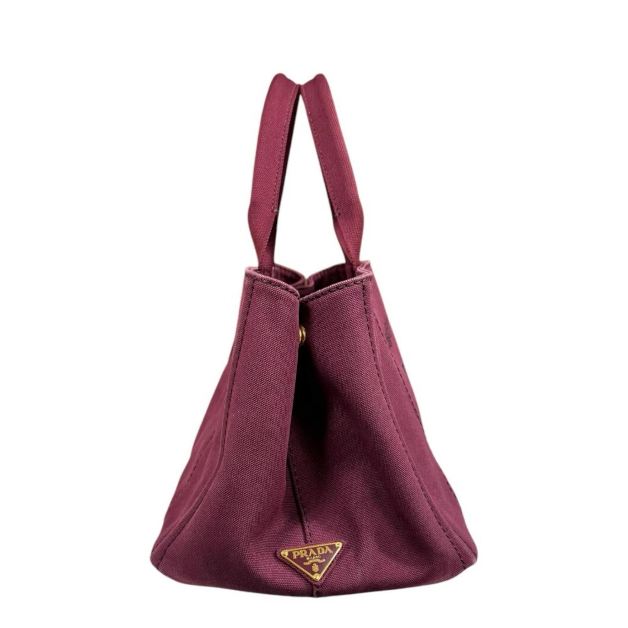 Prada Prada Canapa Tote M Shoulder Bag, Canvas BN2642 Red, Women's, PRADA 2-way Size ONE SIZE - 4 Thumbnail