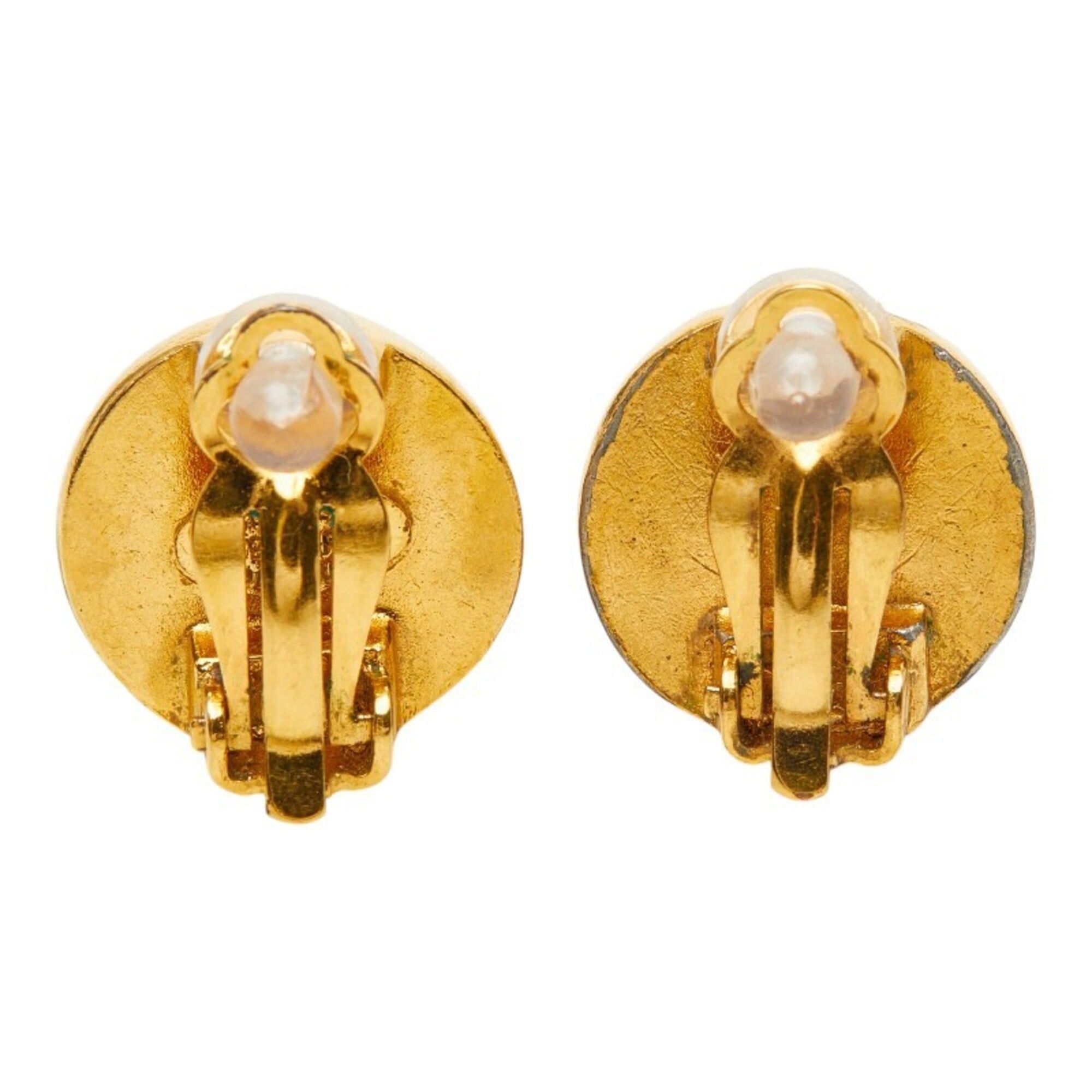 Chanel Chanel Coco Mark Gripoix Earrings, Gold and Red Plated, Women's CHANEL Size ONE SIZE - 3 Thumbnail