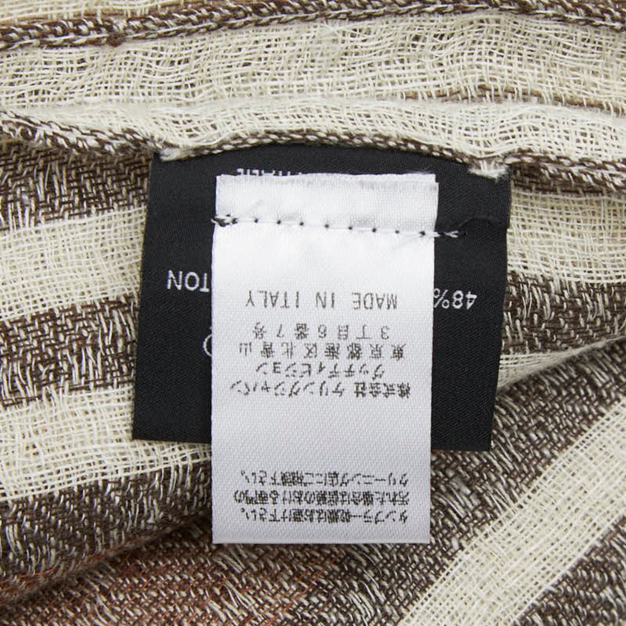 Gucci Gucci Scarf 336385 Brown Linen/Cotton Women's GUCCI Size ONE SIZE - 5 Thumbnail