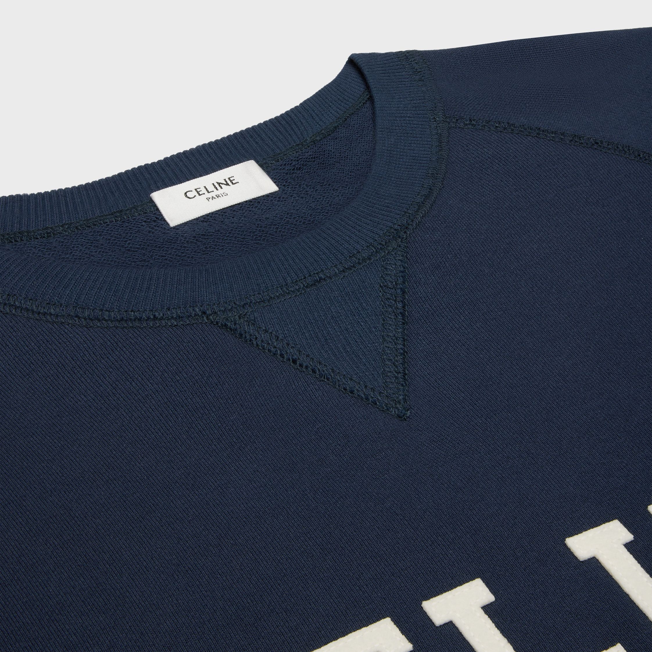 Celine CELINE LOOSE SWEATSHIRT IN COTTON FLEECE navy/ecru Size US XS / EU 42 / 0 - 3 Thumbnail