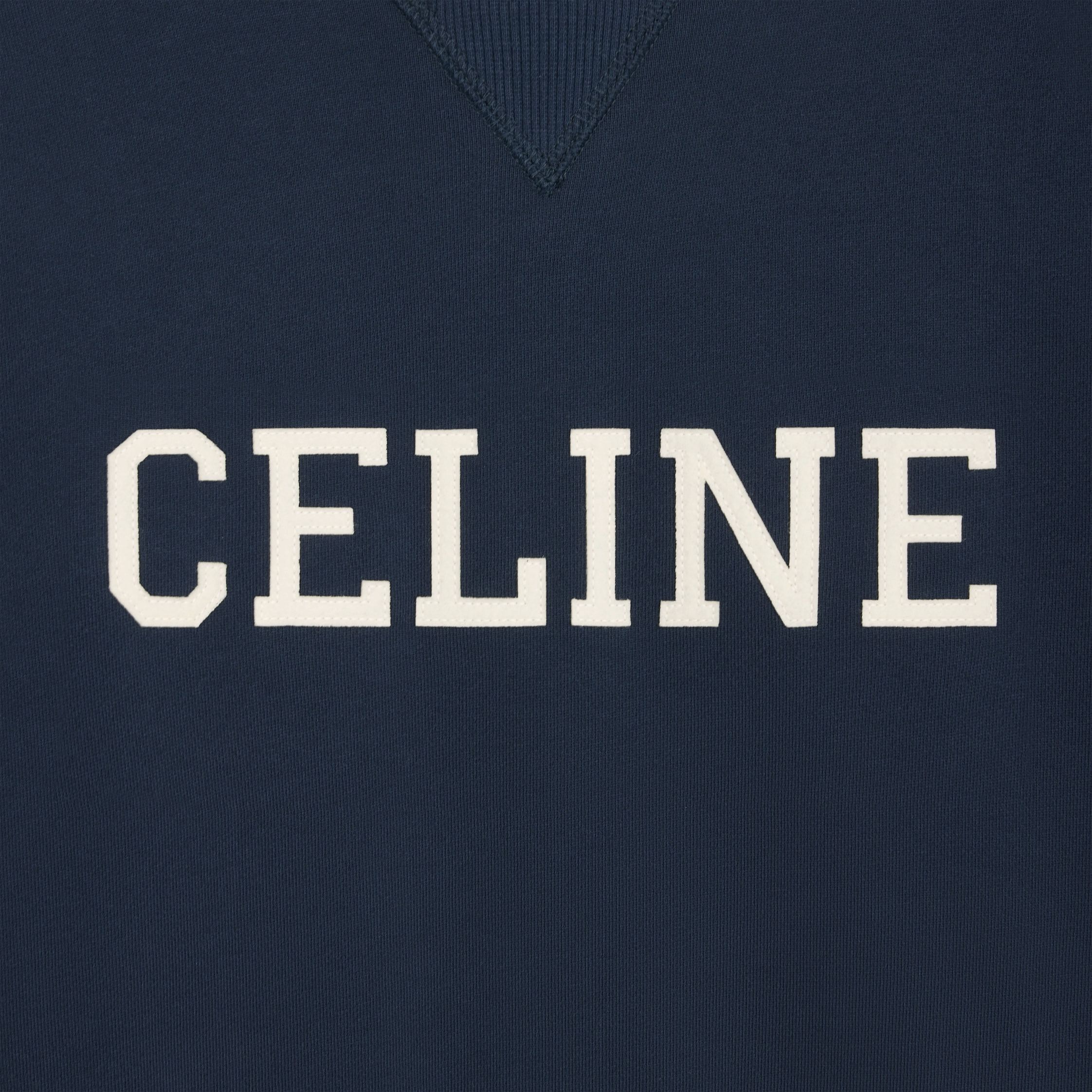 Celine CELINE LOOSE SWEATSHIRT IN COTTON FLEECE navy/ecru Size US M / EU 48-50 / 2 - 4 Thumbnail