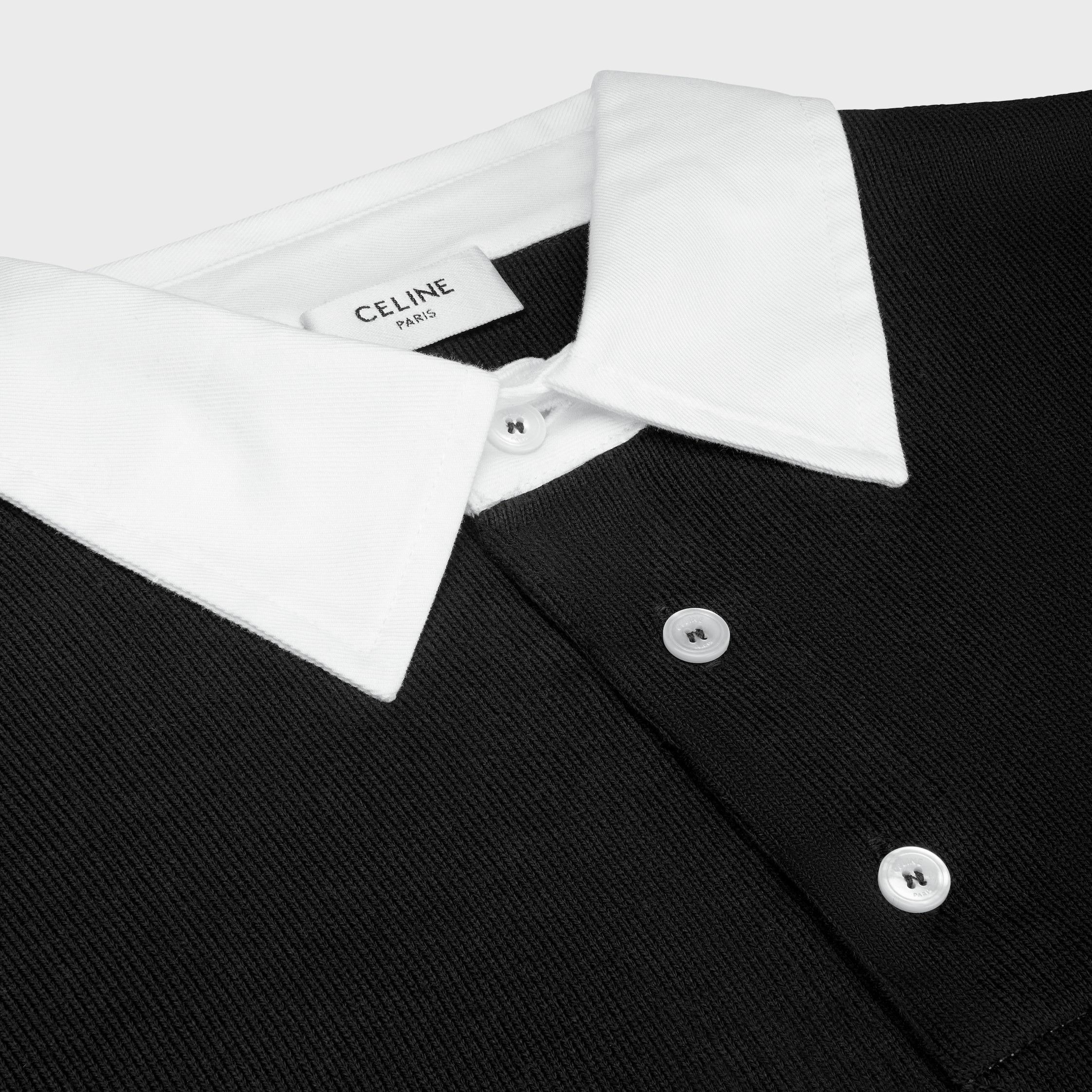 Celine BLASON POLO SHIRT IN STRIPED JERSEY black/white Size US L / EU 52-54 / 3 - 3 Thumbnail