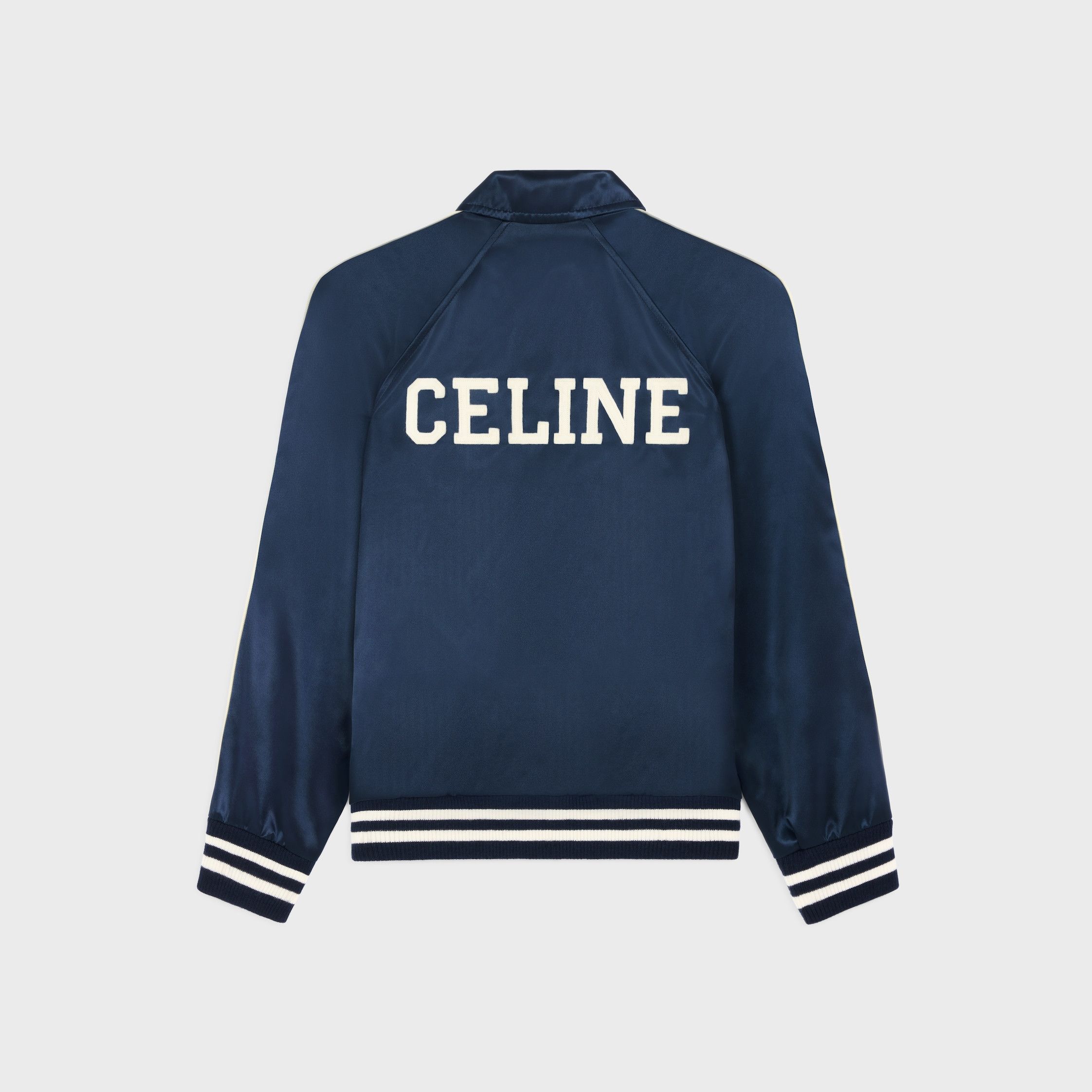 Celine CELINE TEDDY JACKET IN SATIN NYLON navy/blue Size US XXL / EU 58 / 5 - 2 Thumbnail