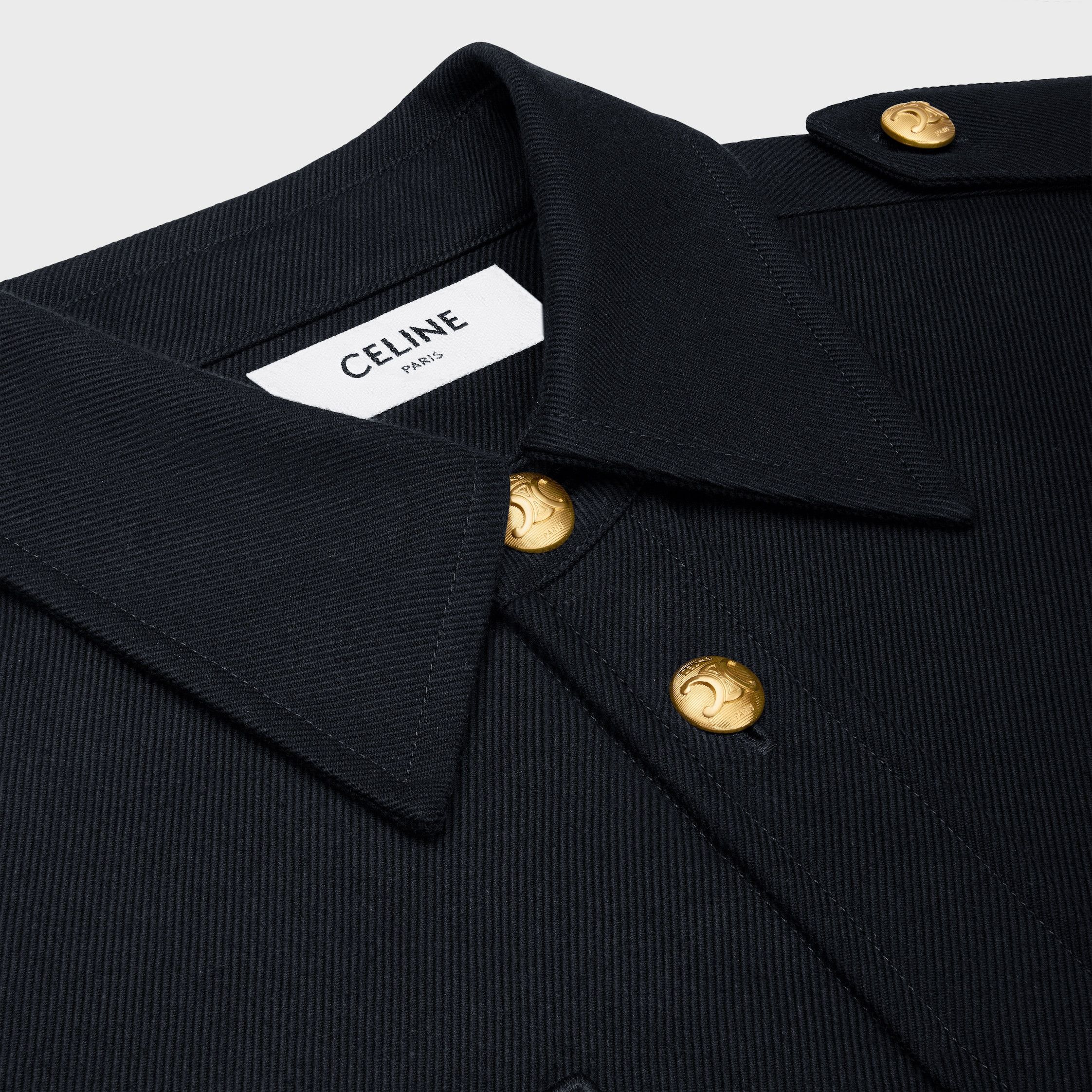 Celine MILITARY SHIRT IN COTTON WOOL TWILL navy Size US XS / EU 42 / 0 - 3 Thumbnail