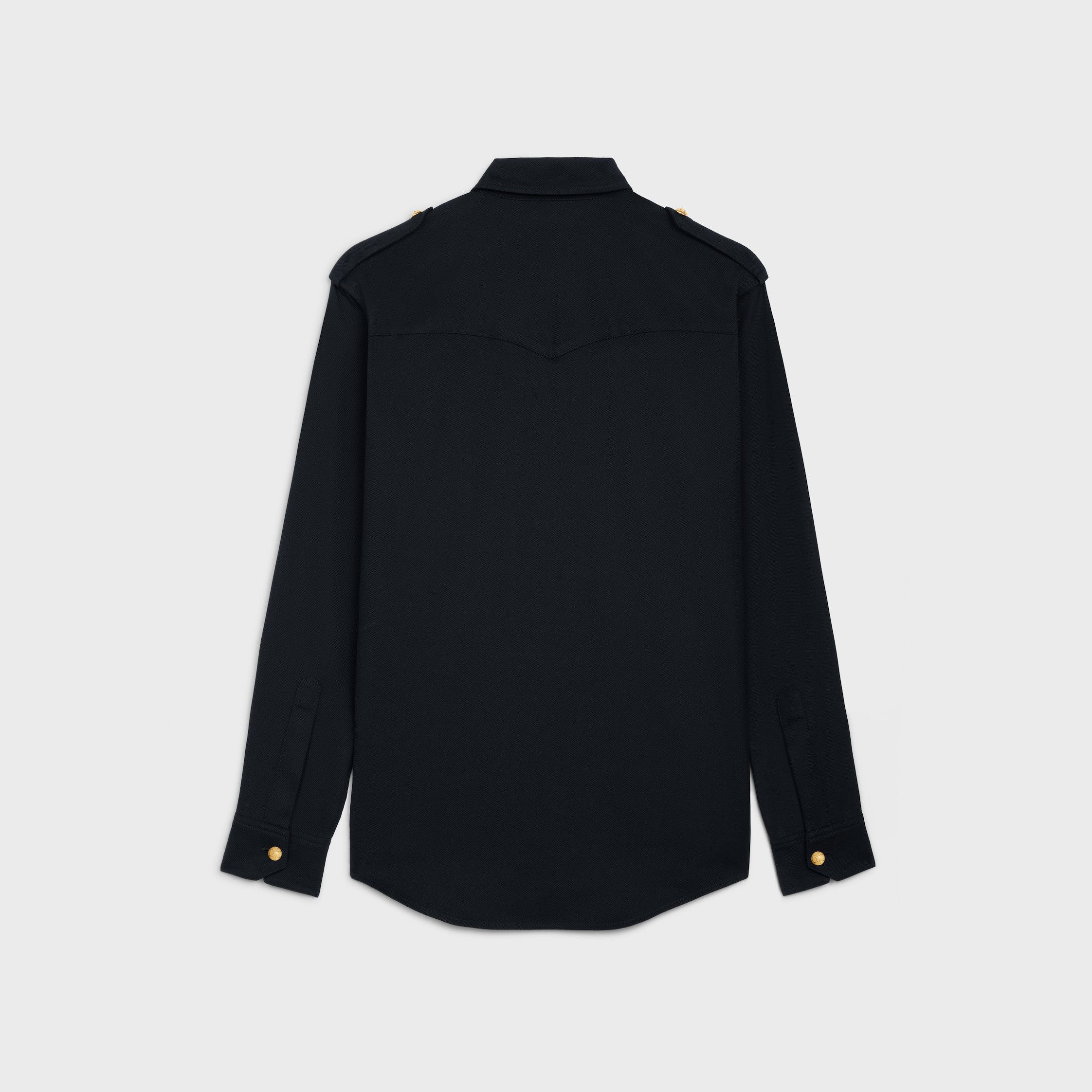 Celine MILITARY SHIRT IN COTTON WOOL TWILL navy Size US XXL / EU 58 / 5 - 2 Thumbnail