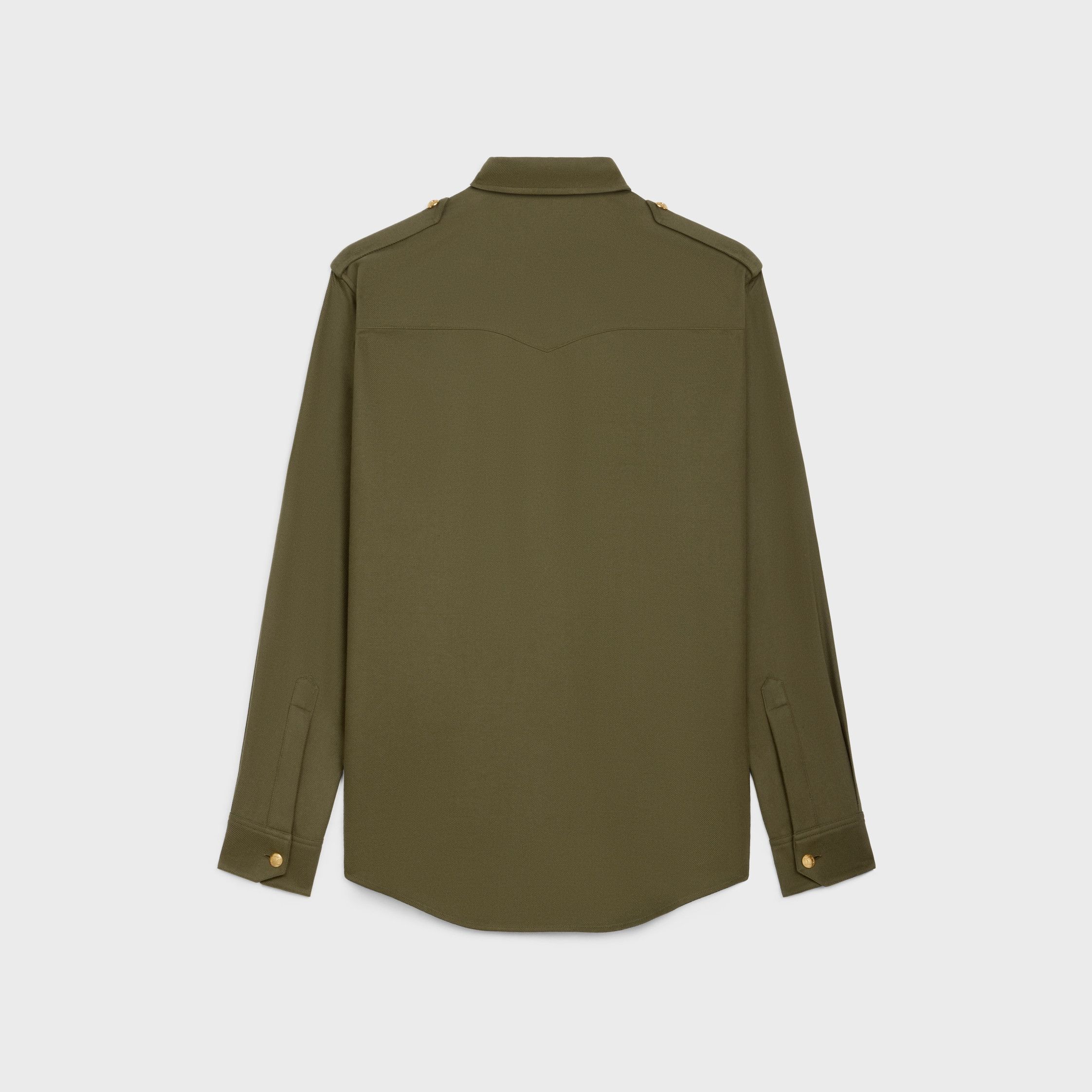 Celine MILITARY SHIRT IN LIGHTWEIGHT COTTON TWILL khaki Size US XS / EU 42 / 0 - 2 Thumbnail