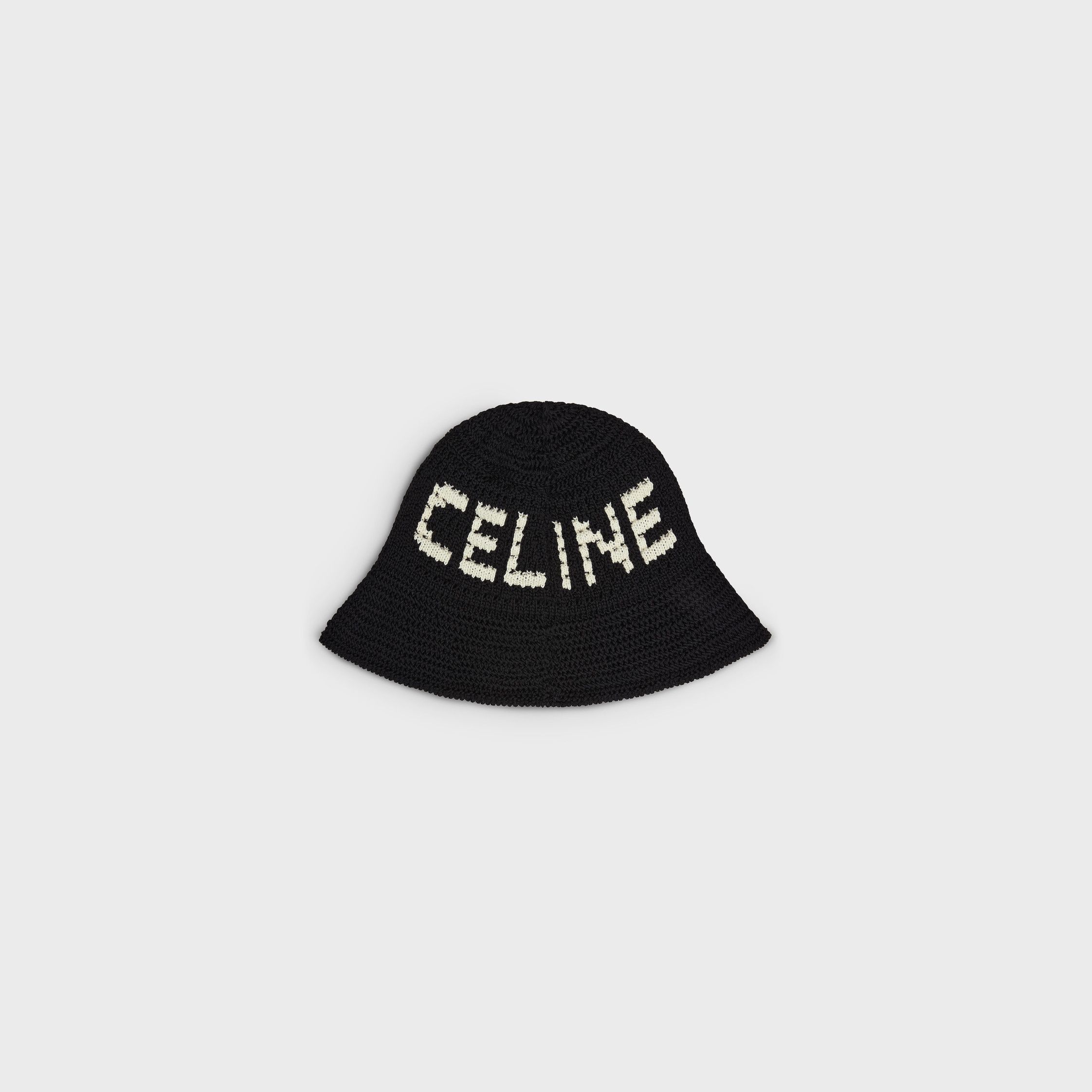 Celine CELINE BEANIE IN CROCHETED COTTON black/ecru Size ONE SIZE - 2 Thumbnail