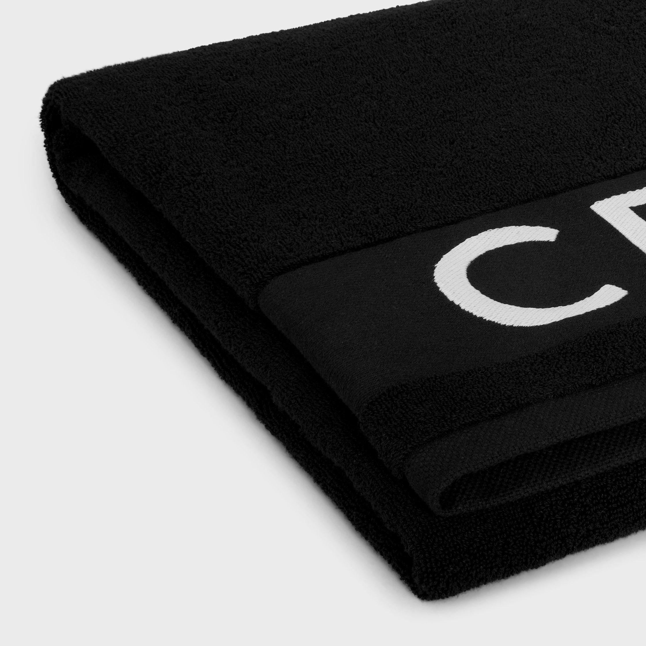 Celine CELINE BEACH TOWEL IN TERRY COTTON black/off white Size ONE SIZE - 4 Thumbnail