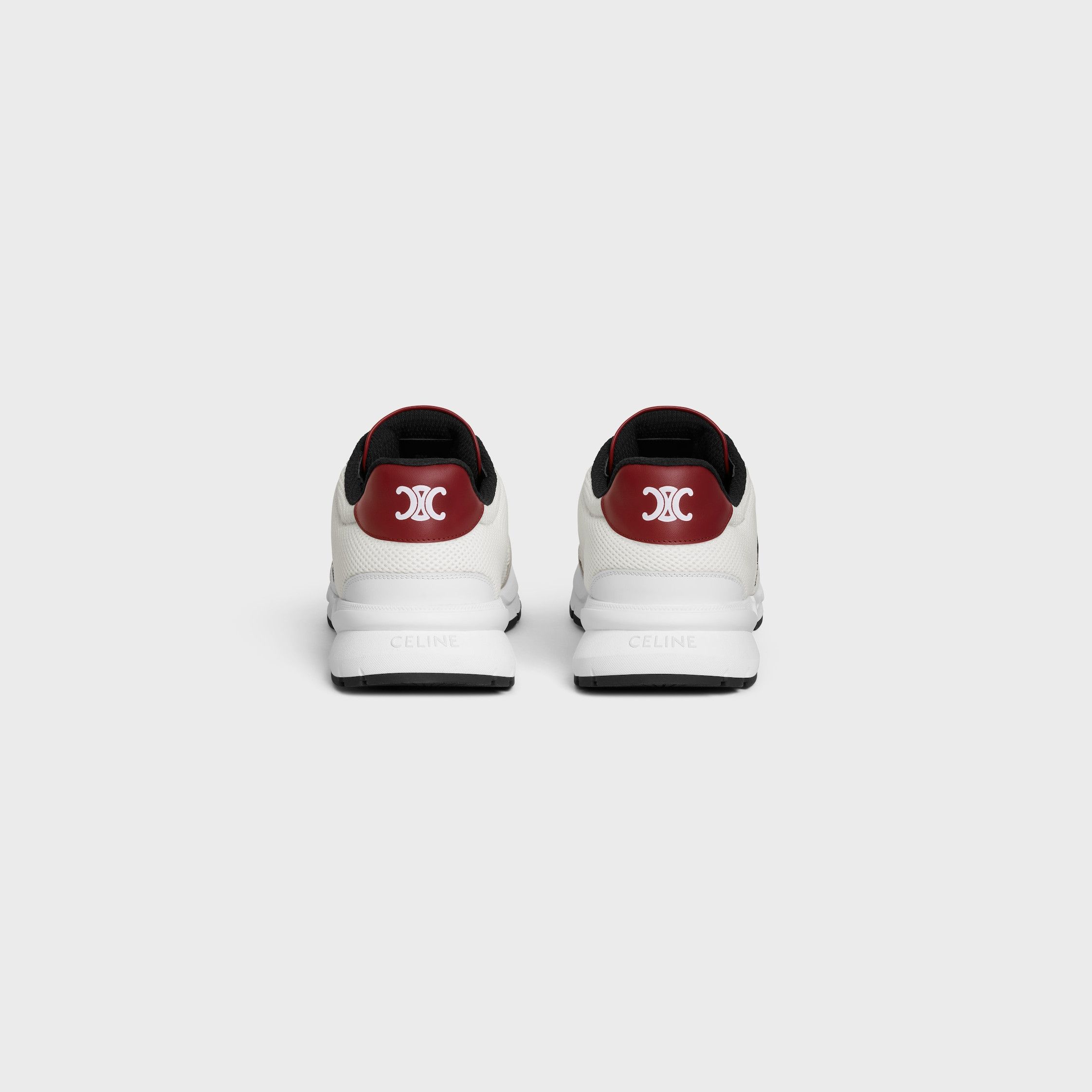 Celine CELINE RUNNER CR-02 LOW LACE-UP SNEAKER IN MESH, CALFSKIN AND SUEDE CALFSKIN grey/white/black/burgundy Size US 8 / EU 41 - 3 Thumbnail
