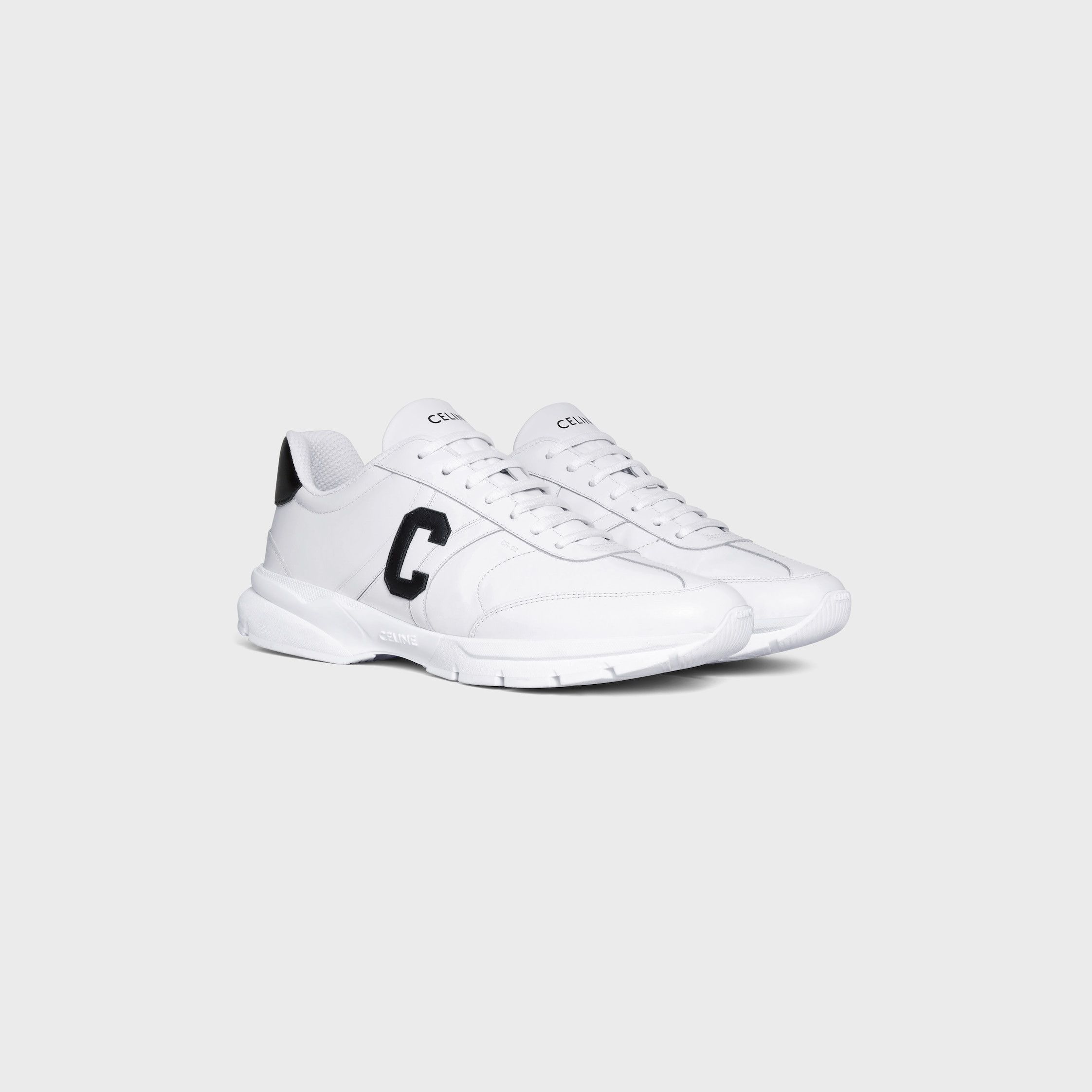 Celine CELINE RUNNER CR-02 LOW LACE-UP SNEAKER IN CALFSKIN optic white /black Size US 12 / EU 45 - 2 Thumbnail