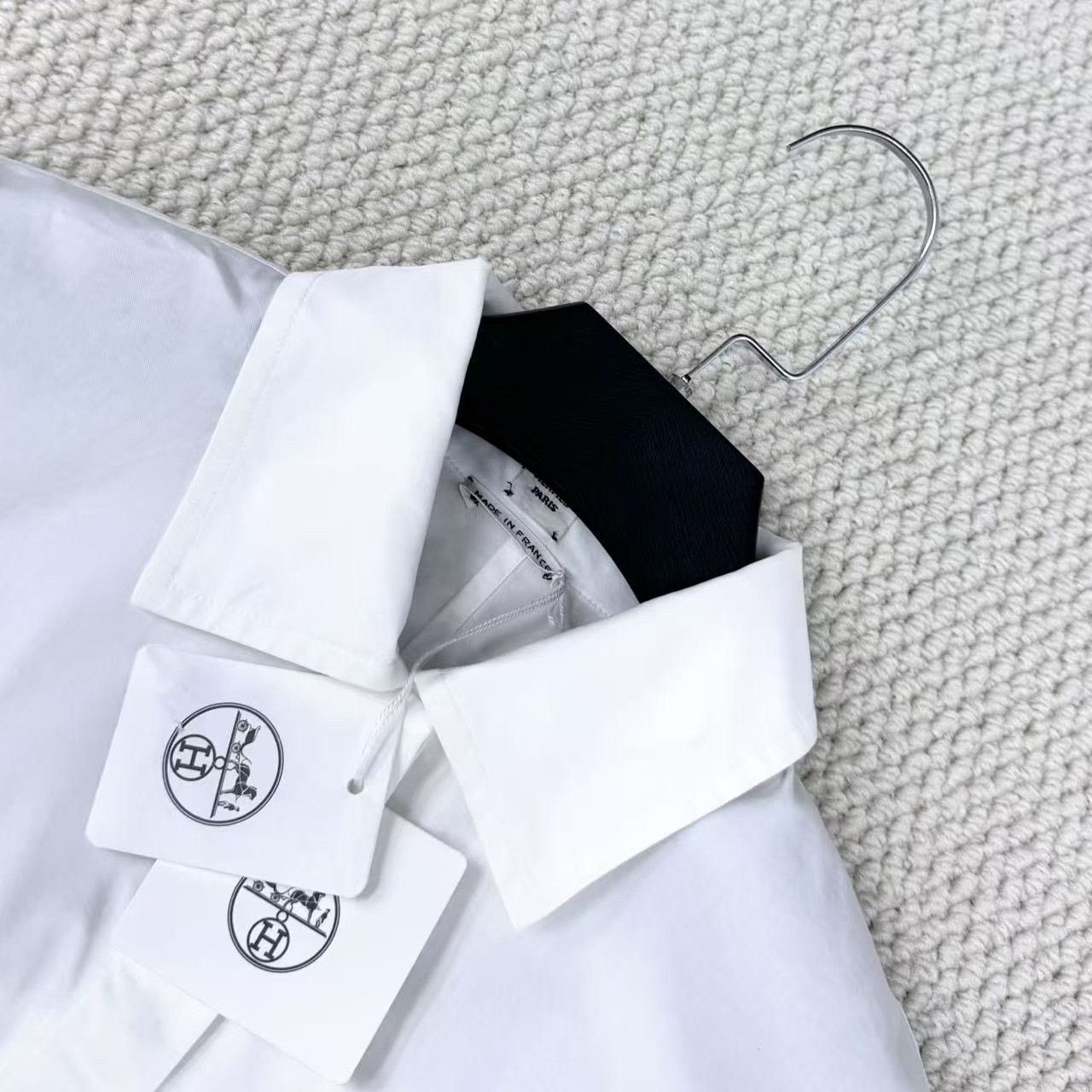 Hermes Hermes SS23 White Pig Nose Shirt Dress Size XXS / US 00 / IT 34 - 3 Thumbnail