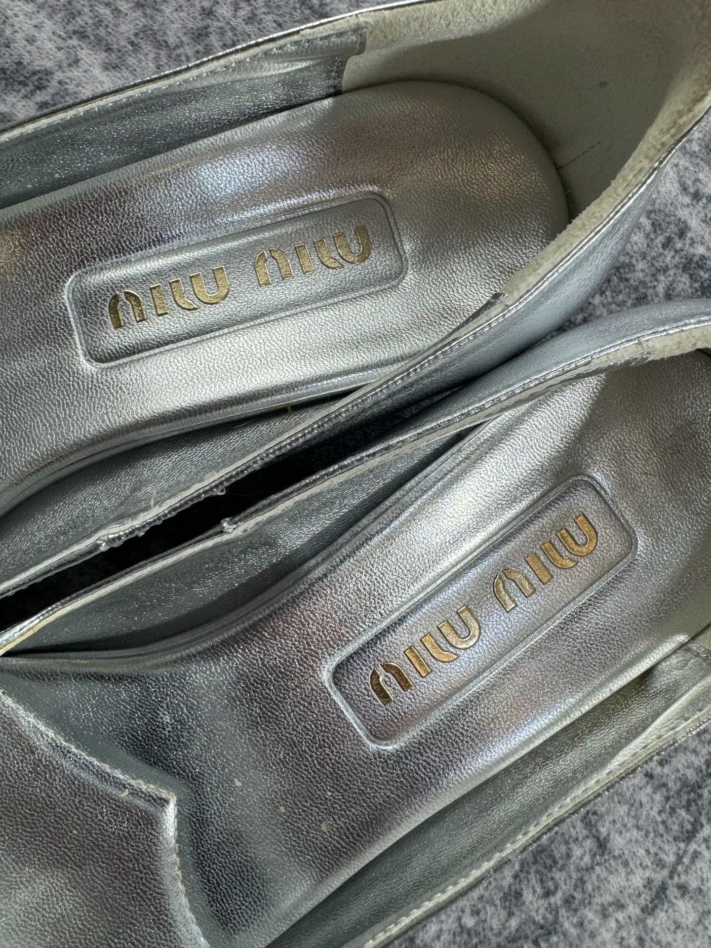 Miu Miu Miu Miu Silver Kitten Heels Size US 7 / IT 37 - 4 Thumbnail