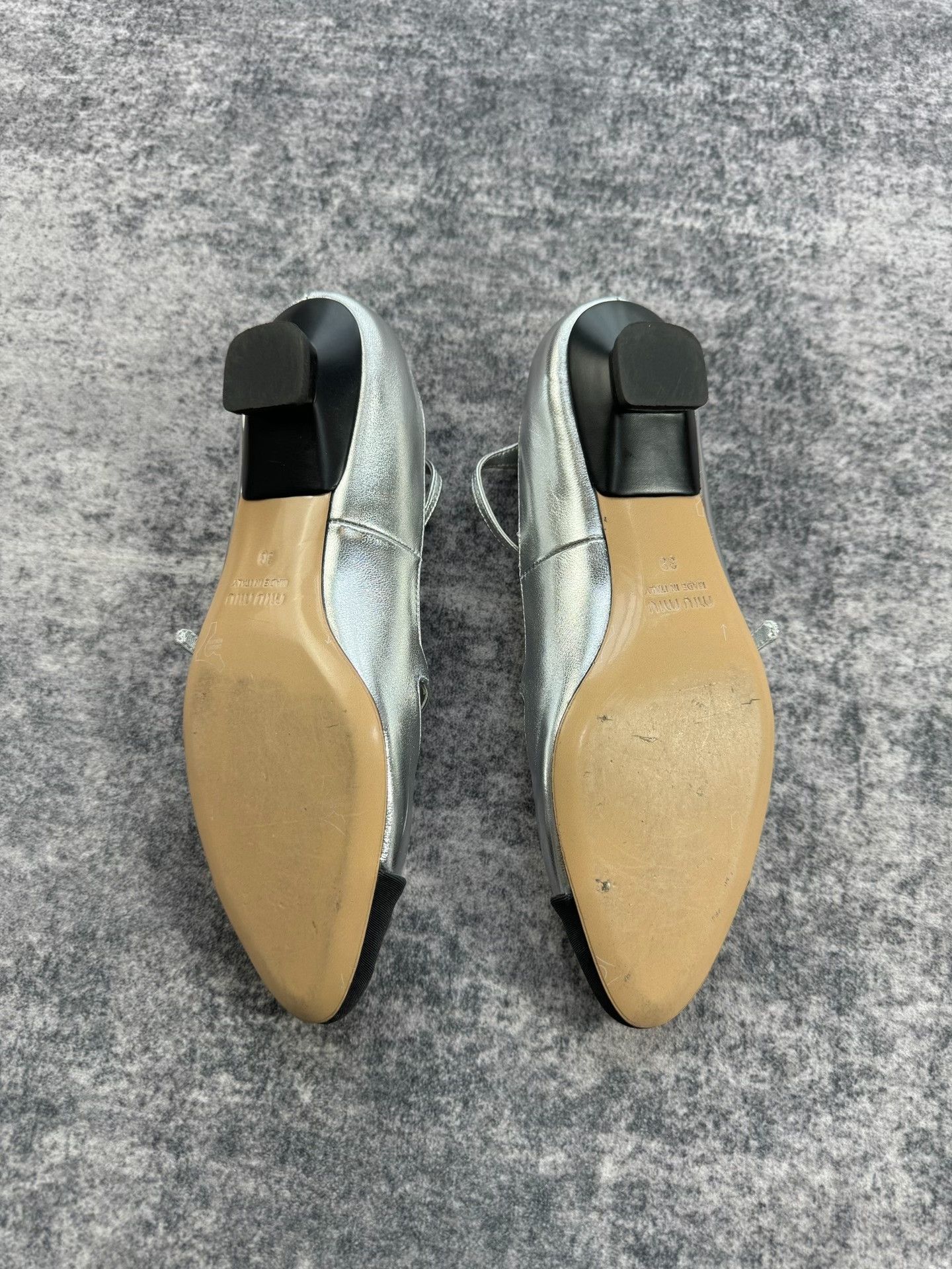 Miu Miu Miu Miu Silver Kitten Heels Size US 7 / IT 37 - 8 Thumbnail