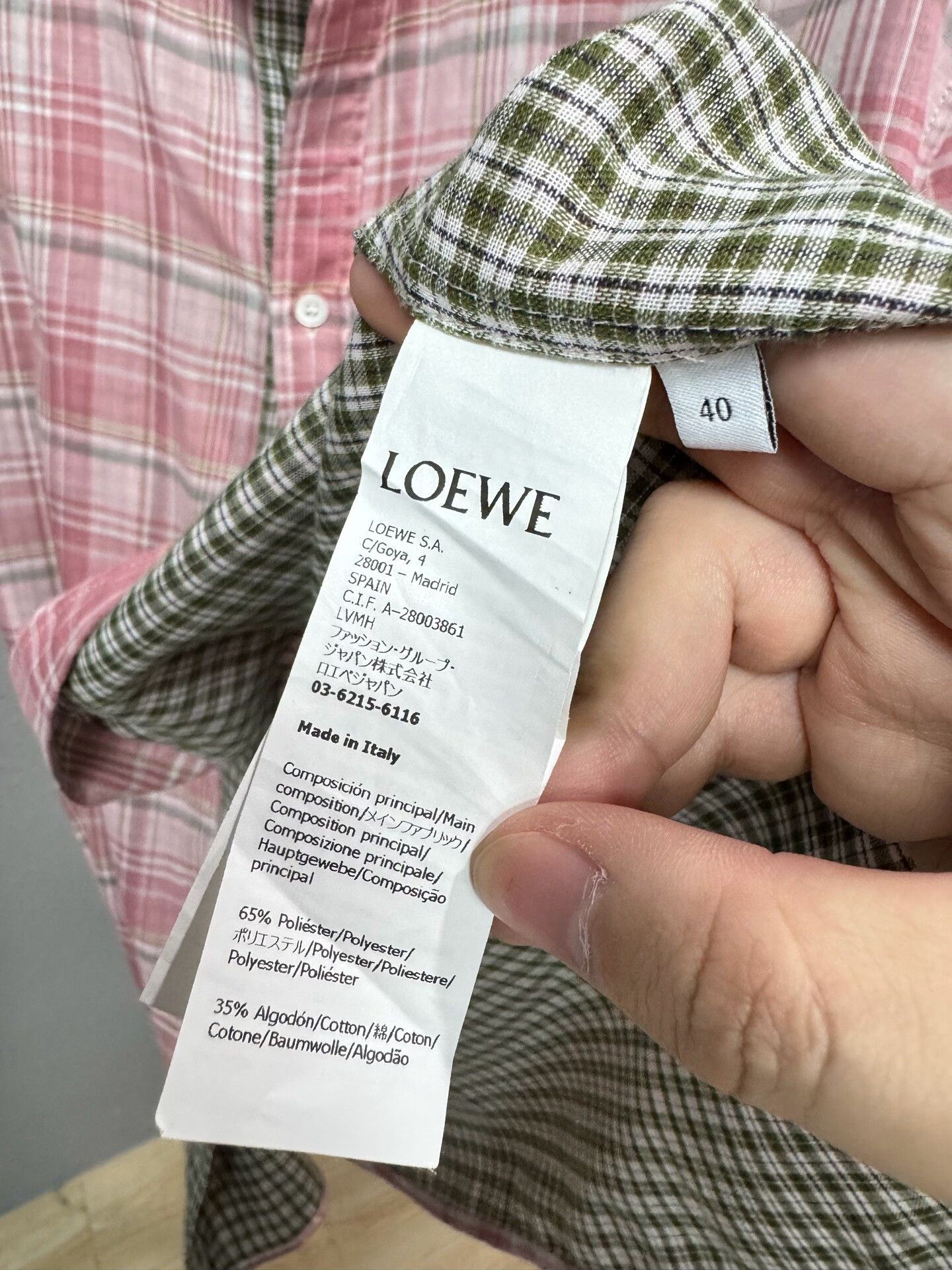 Loewe Loewe Pink Plaid Short-Sleeve Shirt Size S / US 4 / IT 40 - 4 Thumbnail