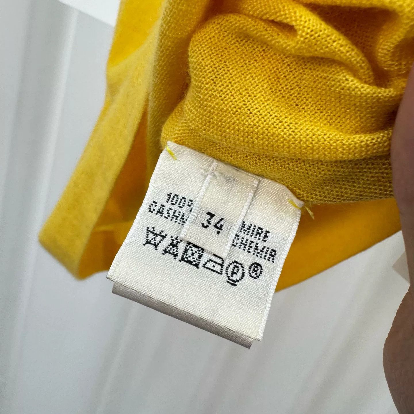 Hermes Hermes Yellow Hollow H Cashmere Knit Tee Size XXS / US 00 / IT 34 - 8 Thumbnail