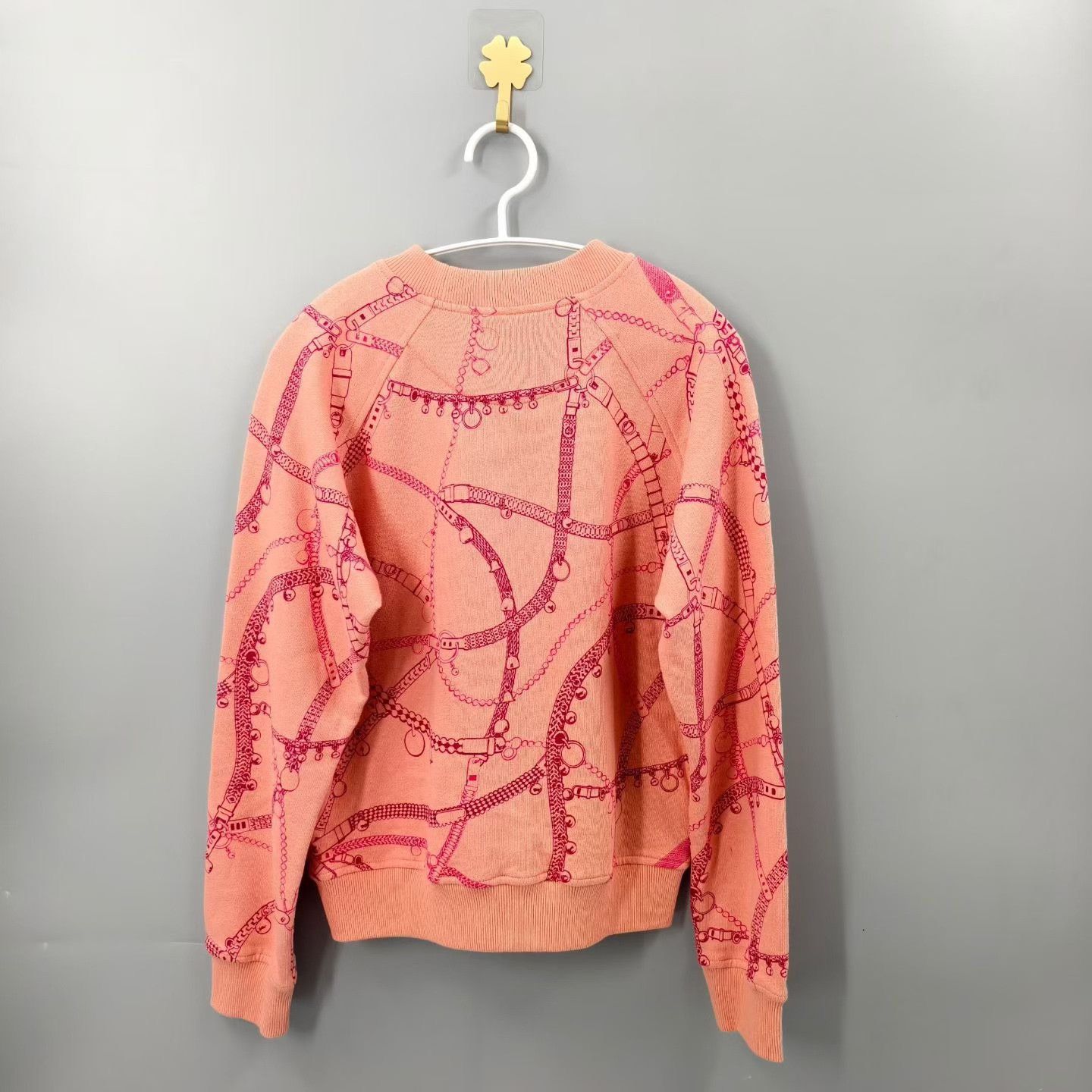 Hermes Hermes Pink Chain Print Sweatshirt Size XXS / US 00 / IT 34 - 2 Thumbnail