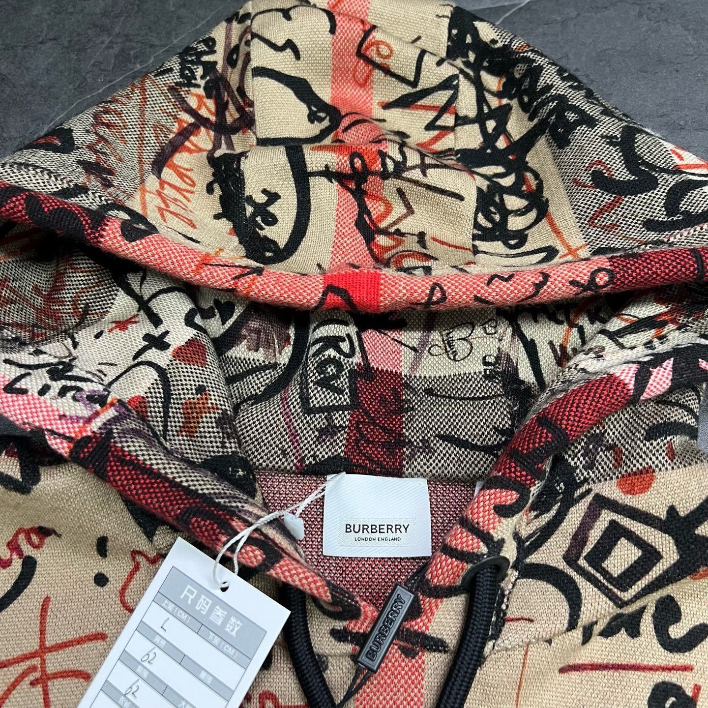 Burberry Burberry Graffiti Check Wool Knit Hoodie Size US L / EU 52-54 / 3 - 5 Thumbnail
