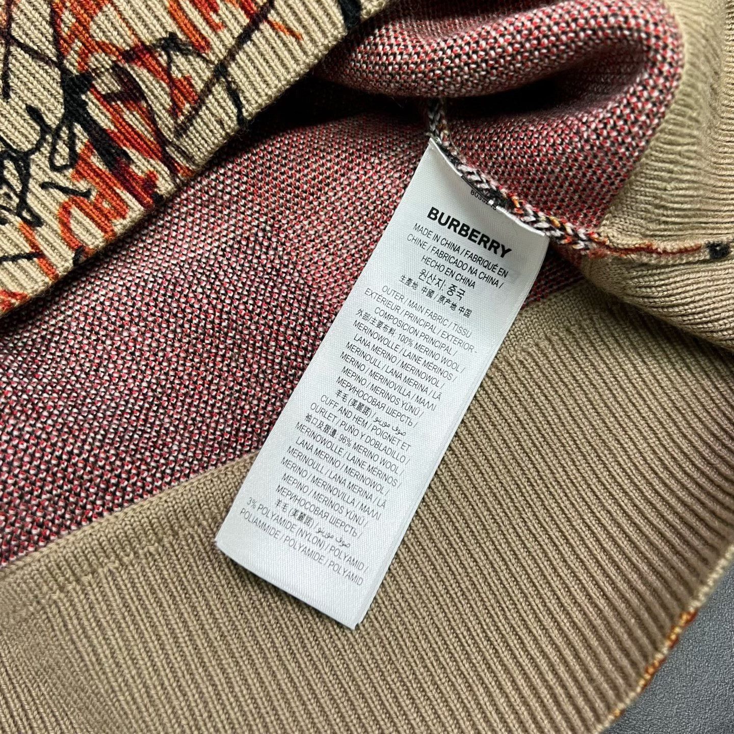 Burberry Burberry Graffiti Check Wool Knit Hoodie Size US L / EU 52-54 / 3 - 6 Thumbnail