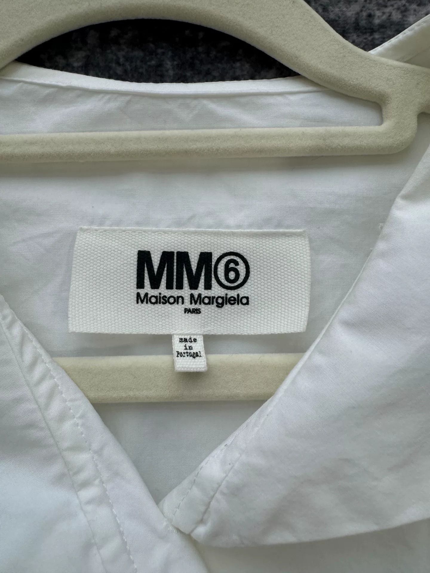 Maison Margiela Maison Margiela White Navy Collar Shirt Size US XXS / EU 40 - 4 Thumbnail