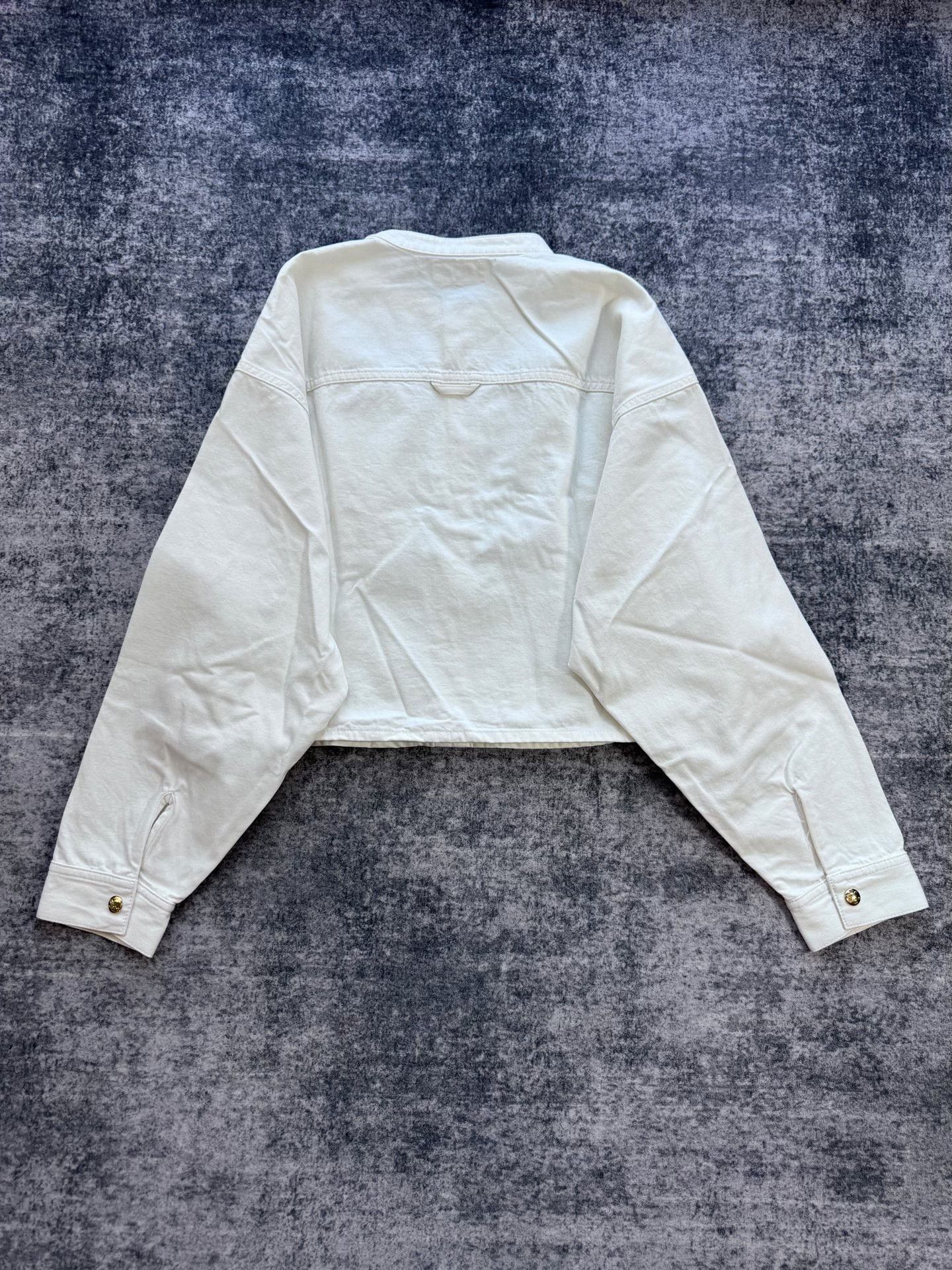 Celine Celine New White Gold Button Denim Top Size S / US 4 / IT 40 - 2 Thumbnail