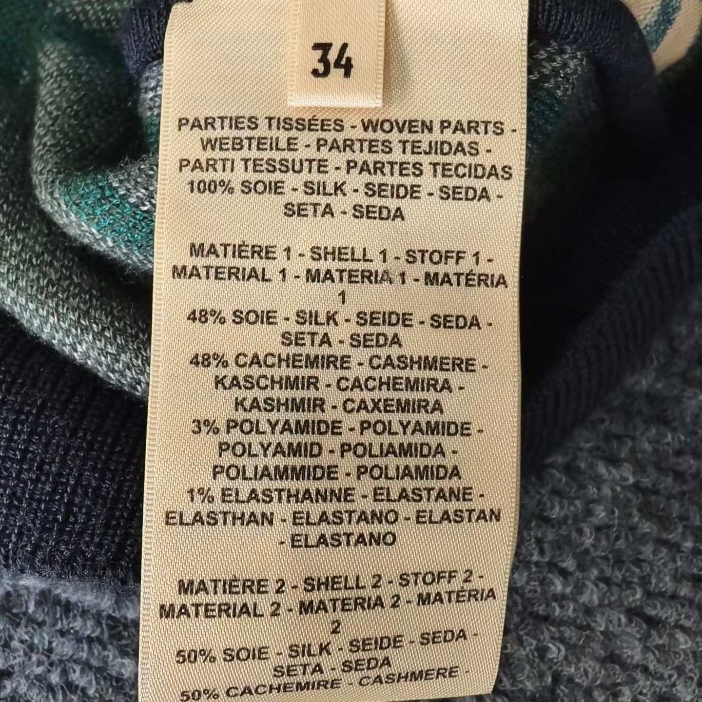 Hermes Hermes Green Silk Cashmere Chain Short Sleeve Size XXS / US 00 / IT 34 - 4 Thumbnail