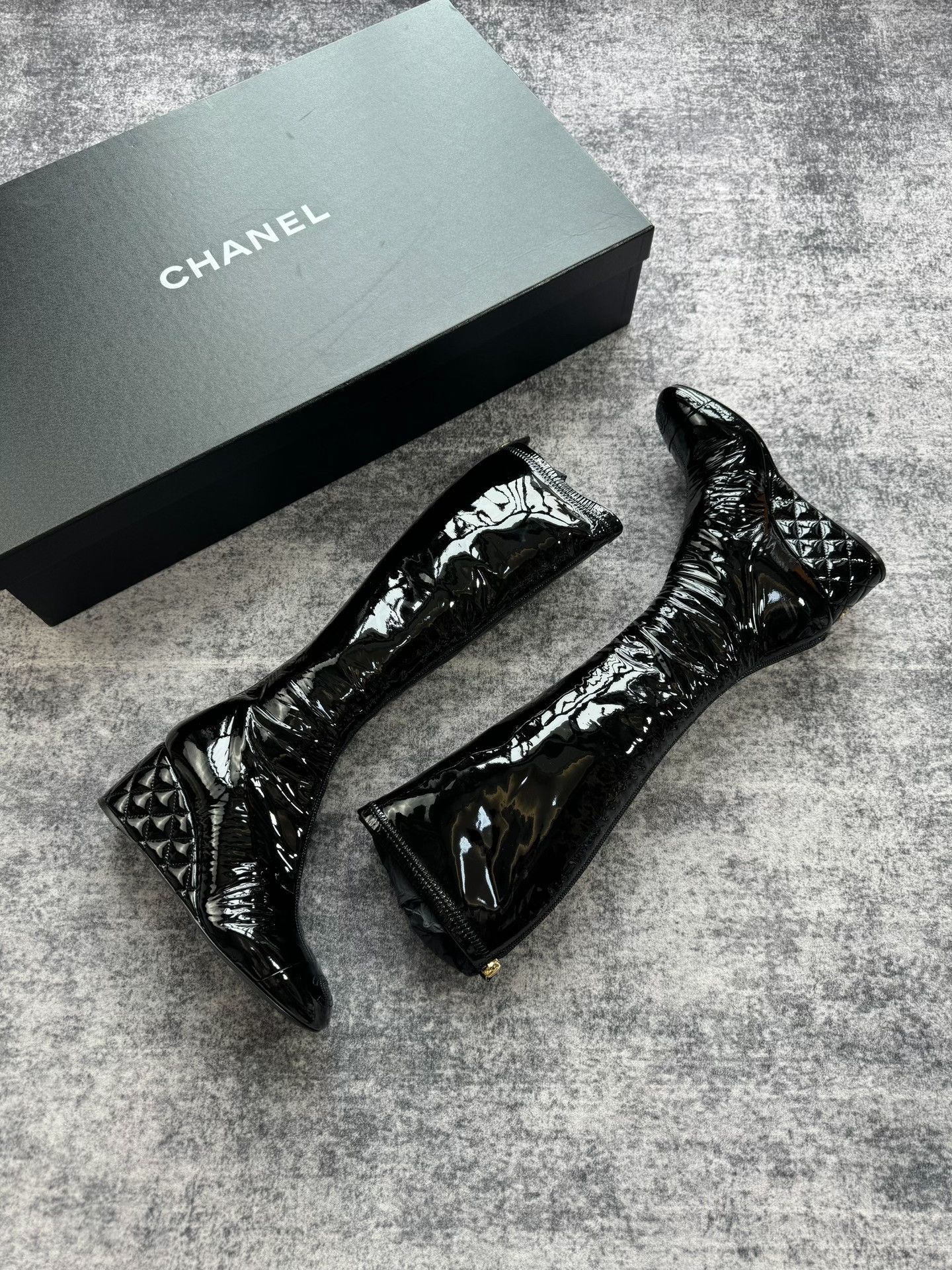 Chanel Chanel Patent Leather Wedge Knee-High Boots Size US 6 / IT 36 - 2 Thumbnail