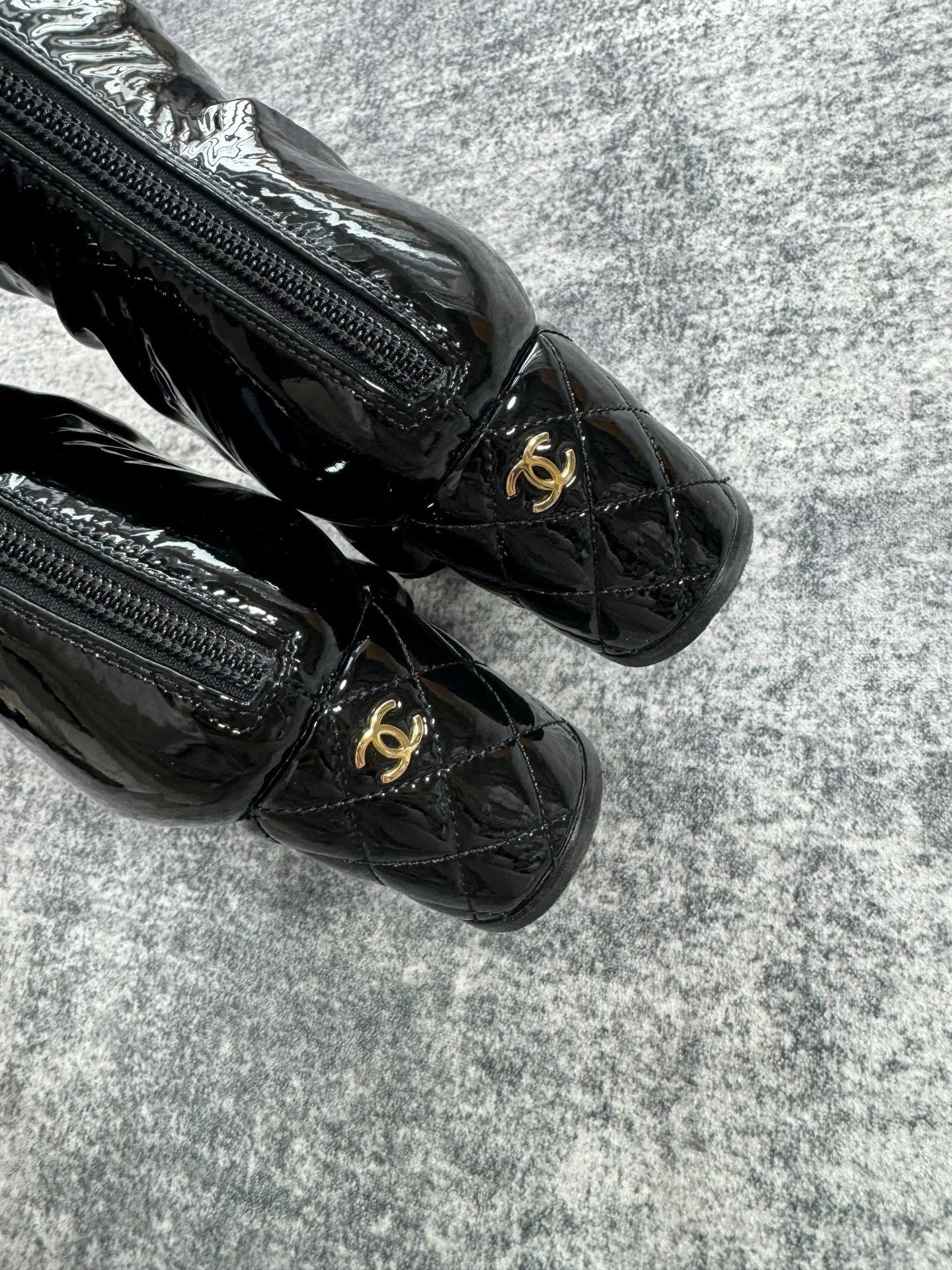 Chanel Chanel Patent Leather Wedge Knee-High Boots Size US 6 / IT 36 - 6 Thumbnail