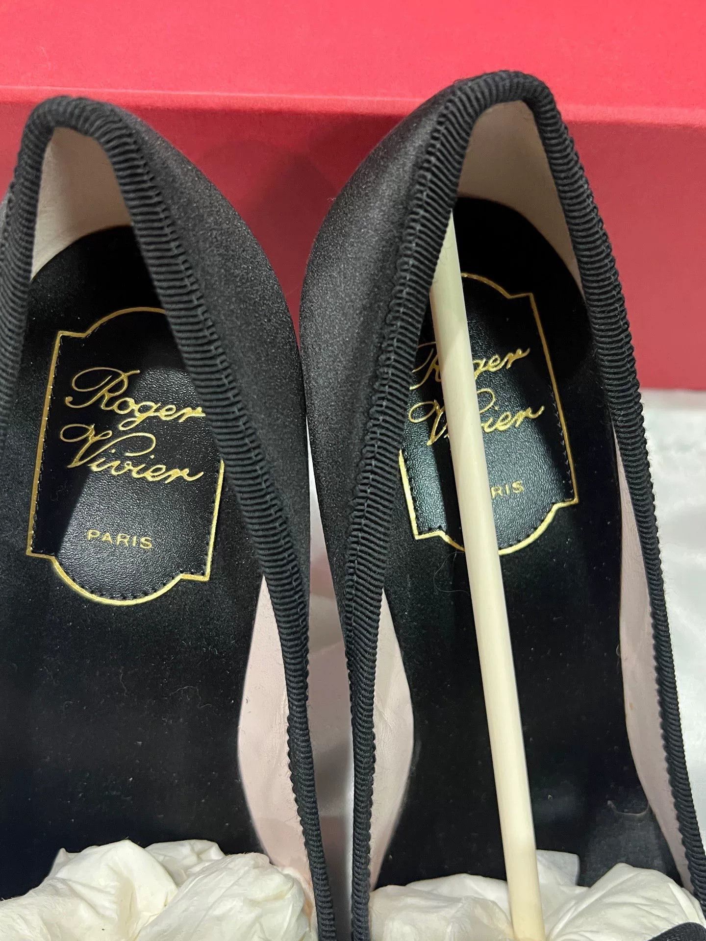 Roger Vivier Roger Vivier Diamond Buckle Satin Heels Size US 4.5 / IT 34.5 - 4 Thumbnail