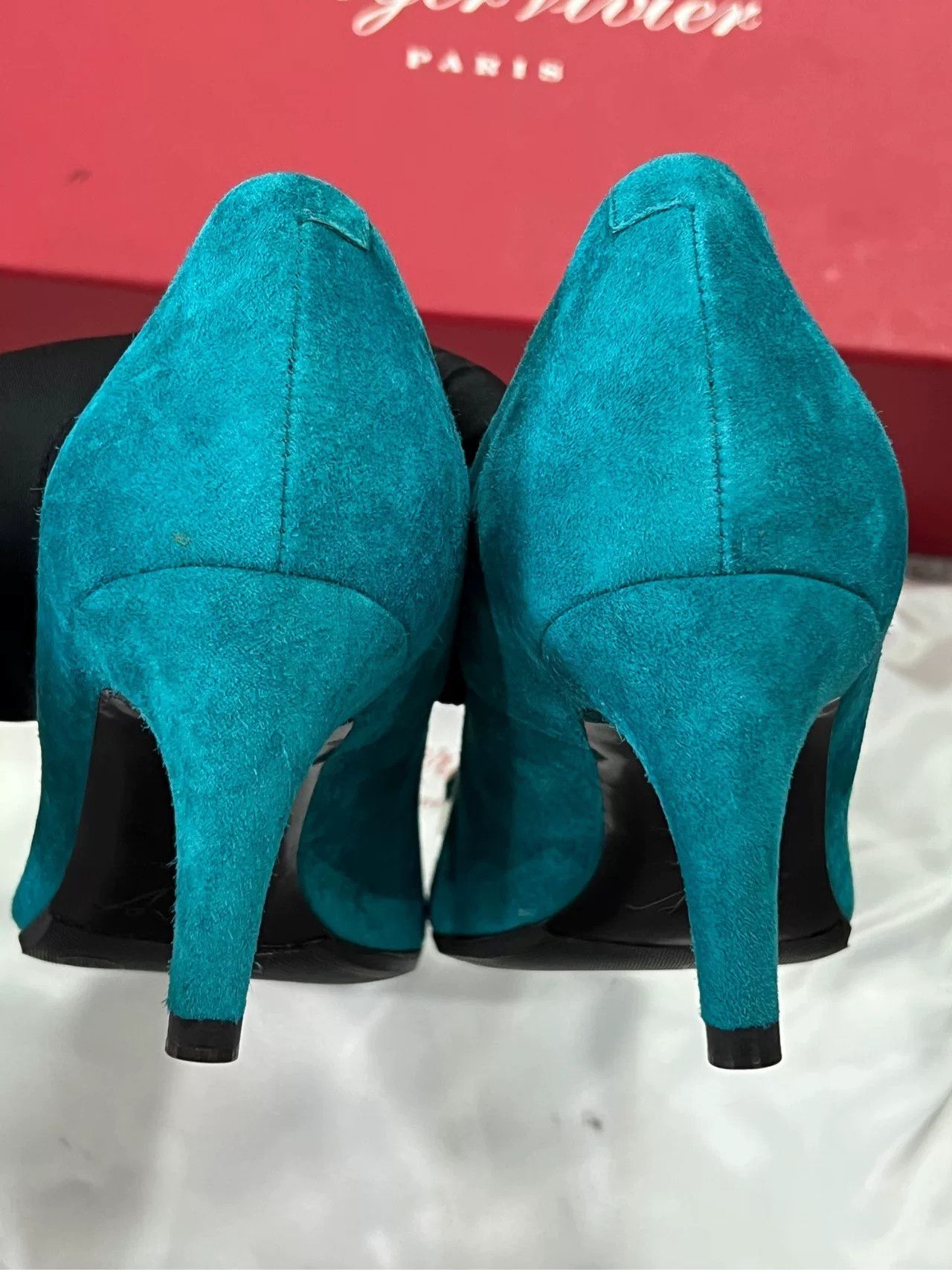 Roger Vivier Roger Vivier Blue Square Buckle Heels Size US 4.5 / IT 34.5 - 4 Thumbnail