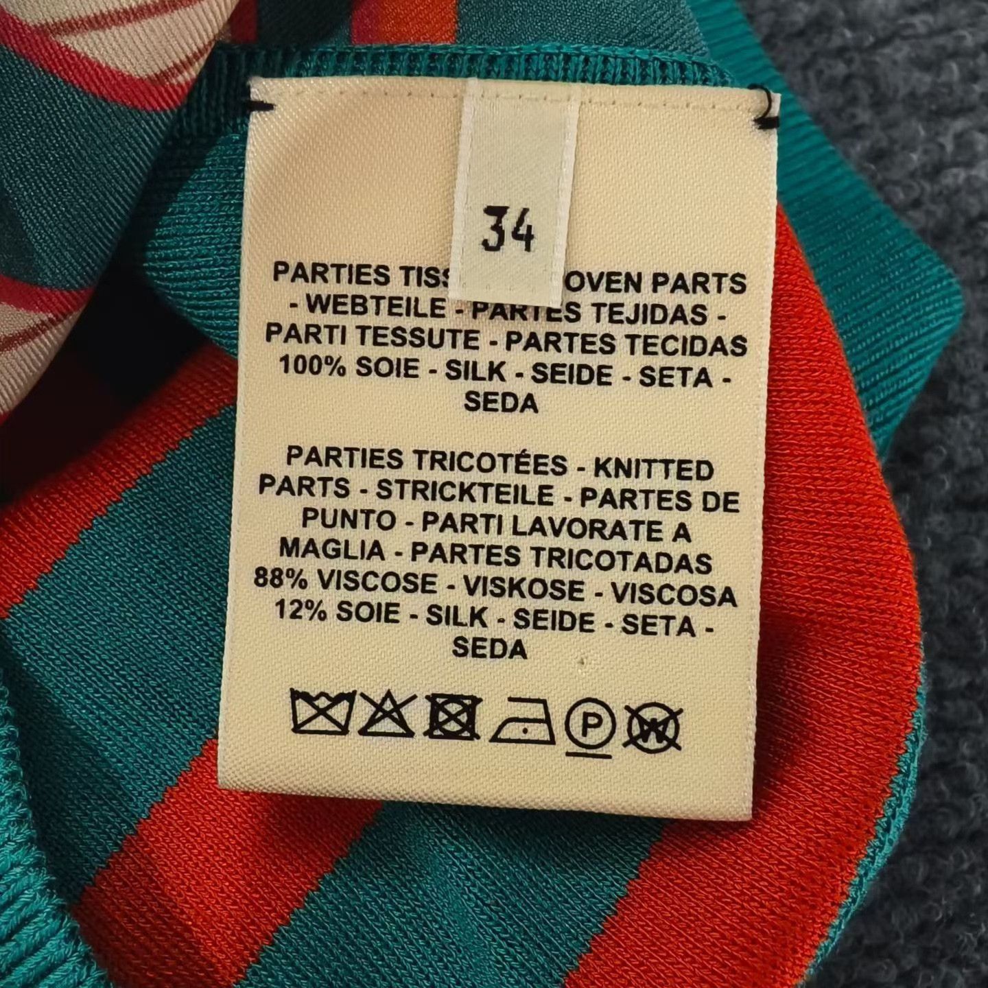 Hermes Hermes Orange Striped Silk Short-Sleeve Size XXS / US 00 / IT 34 - 3 Thumbnail