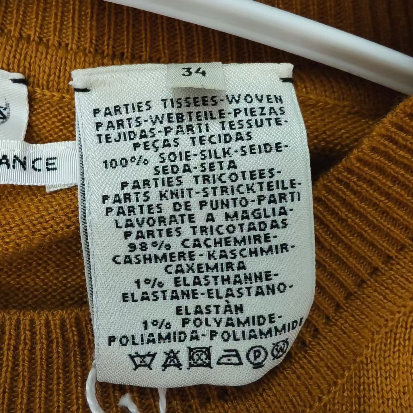 Hermes Hermès Brown Chain Logo Cashmere Sweater Size XXS / US 00 / IT 34 - 4 Thumbnail