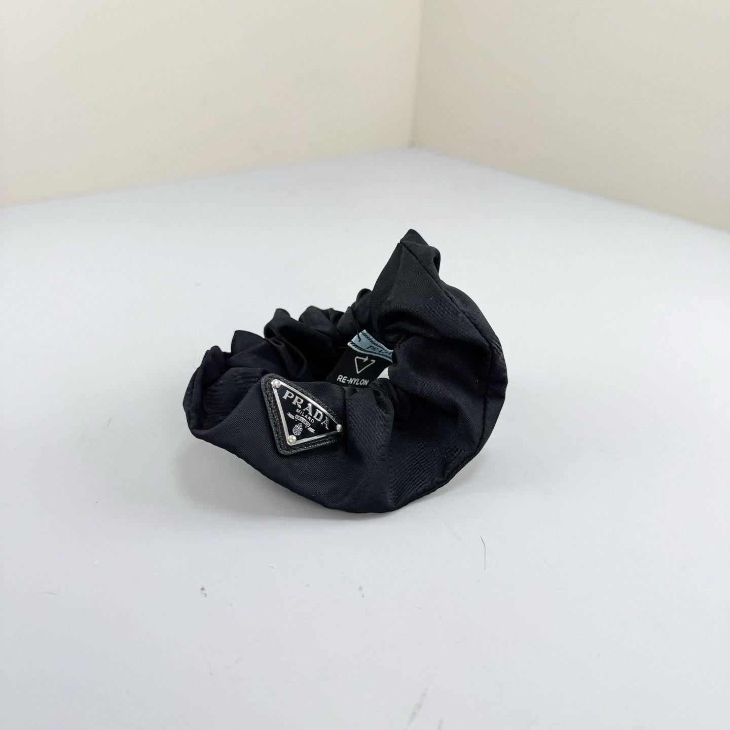 Prada Prada Triangle Logo Nylon Hair Scrunchie Size ONE SIZE - 2 Thumbnail