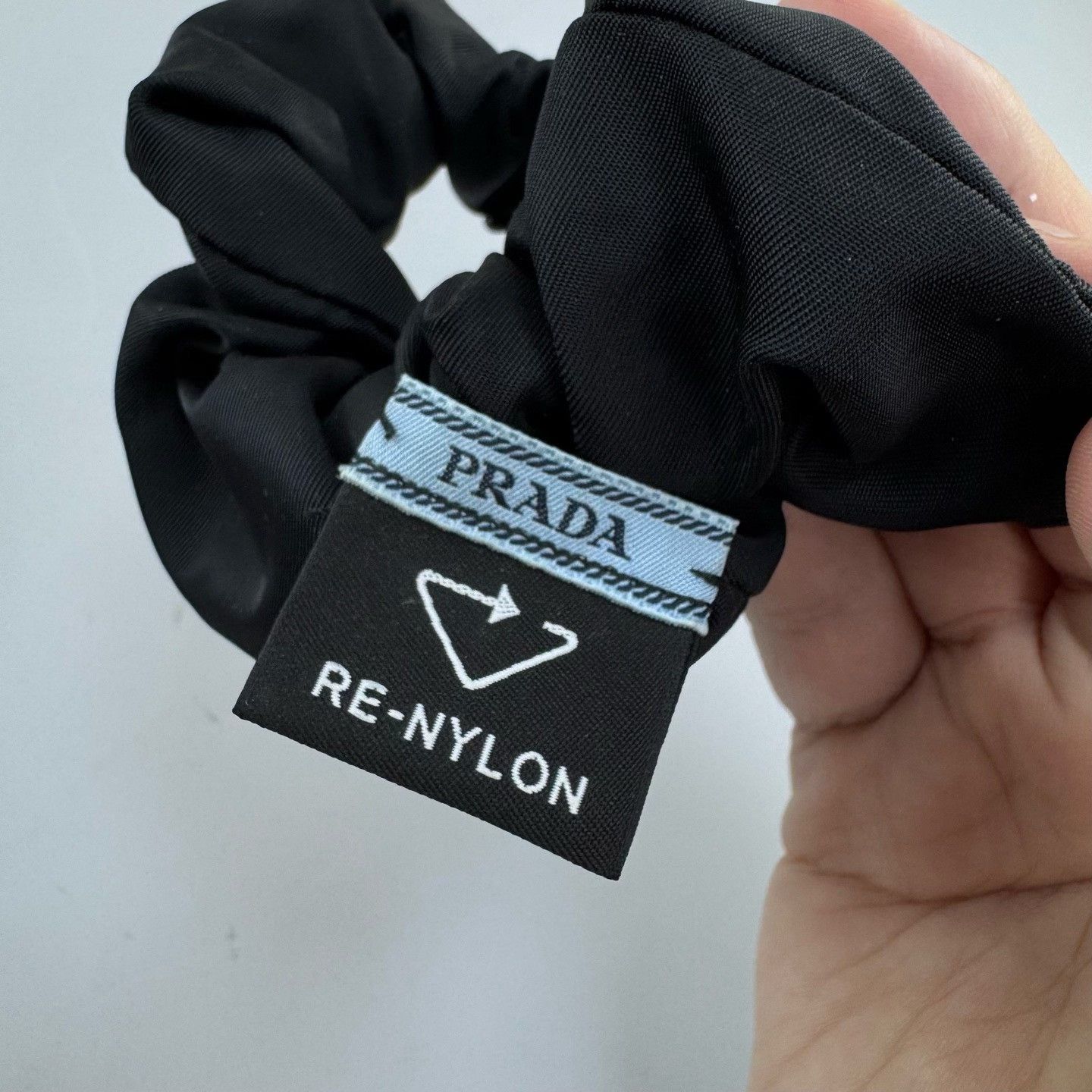 Prada Prada Triangle Logo Nylon Hair Scrunchie Size ONE SIZE - 5 Thumbnail