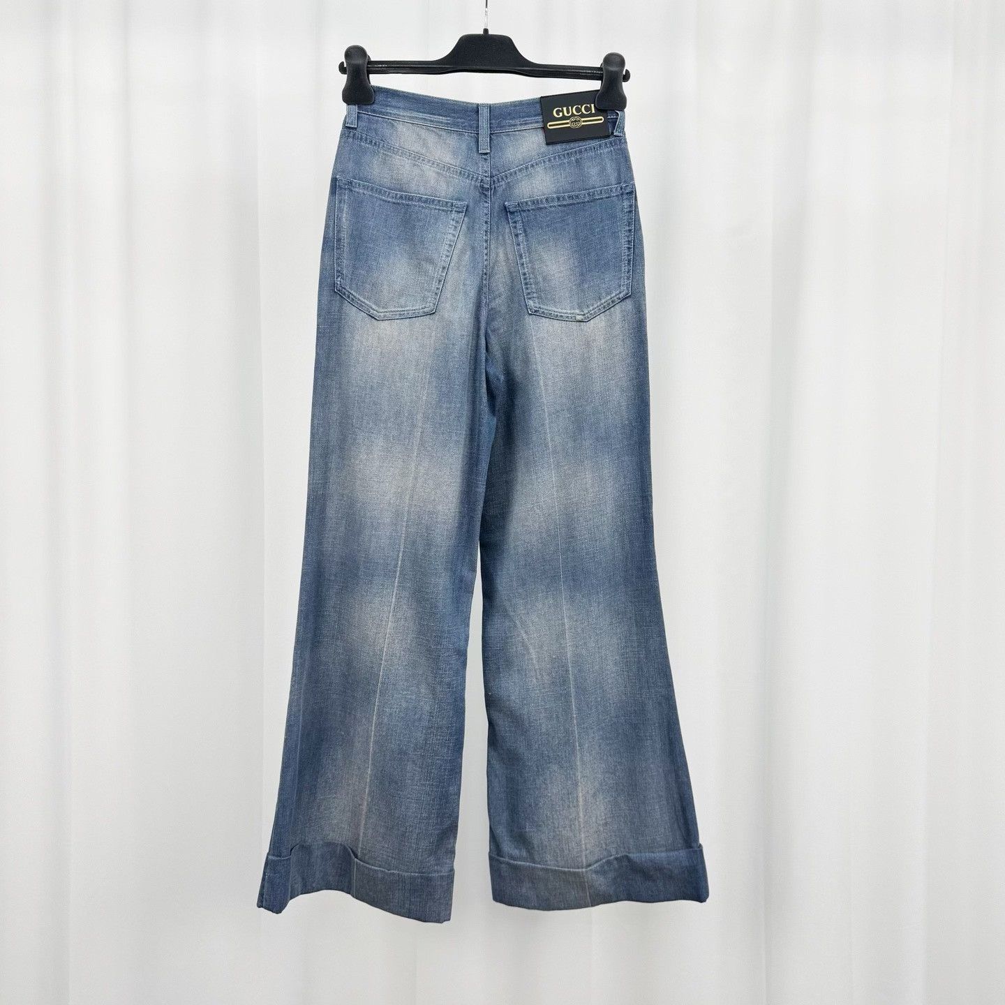 Gucci Gucci Leather Patch Washed Flared Jeans Size 25" / US 0 / IT 36 - 2 Thumbnail