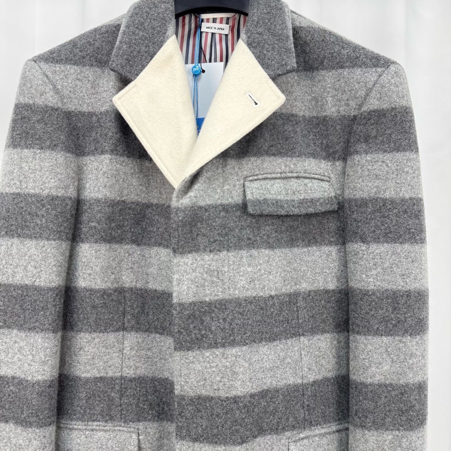 Thom Browne Thom Browne Wool Striped Shoulder Pad Coat Size US M / EU 48-50 / 2 - 3 Thumbnail