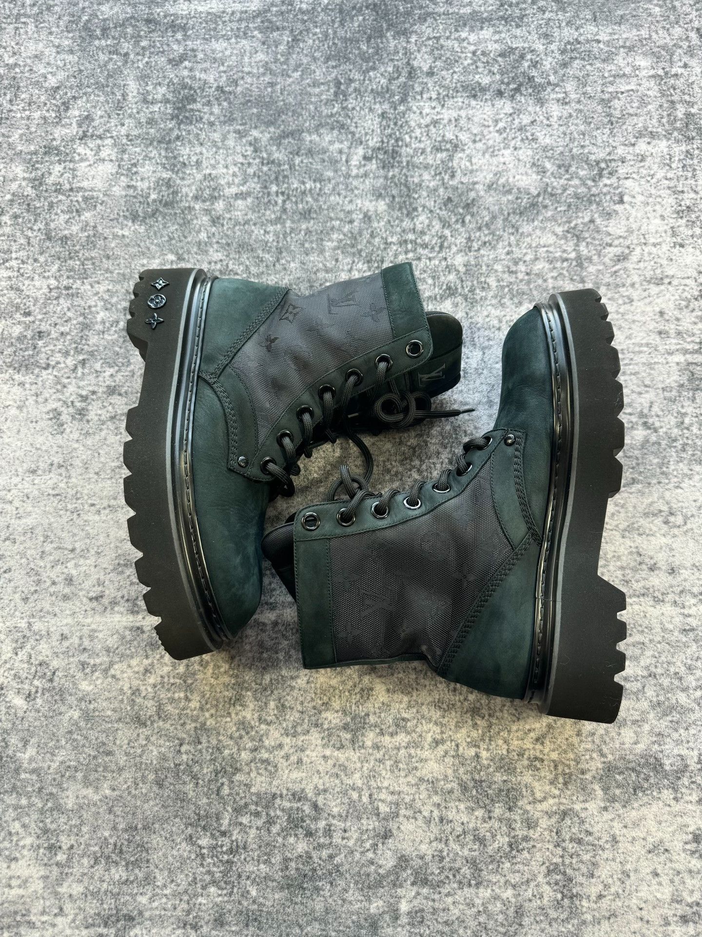 Louis Vuitton Louis Vuitton Black Monogram Leather Combat Boots Size US 7.5 / EU 40-41 - 3 Thumbnail