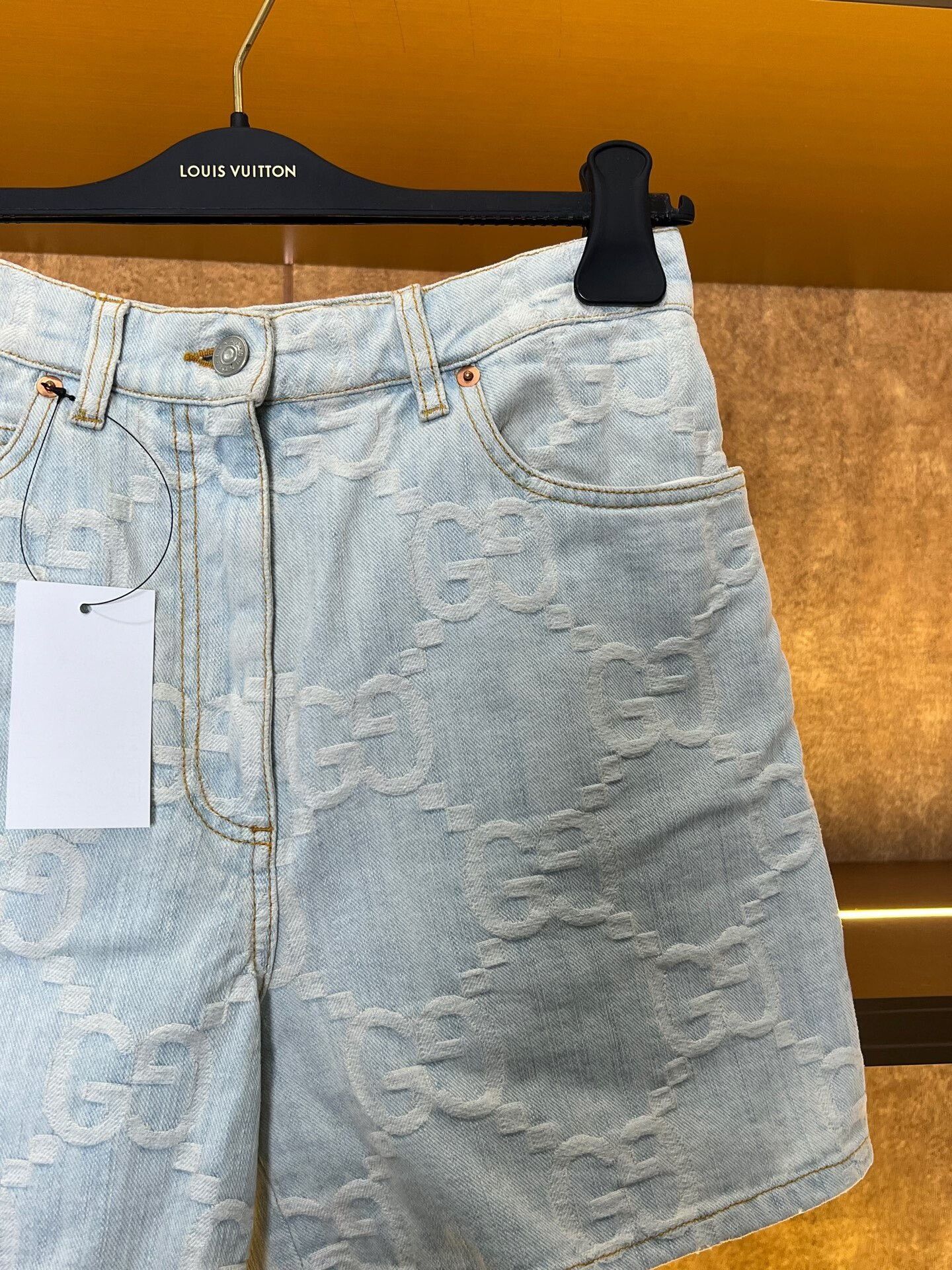 Gucci Gucci Light Blue All-over Print Denim Shorts Size 28" / US 6 / IT 42 - 3 Thumbnail
