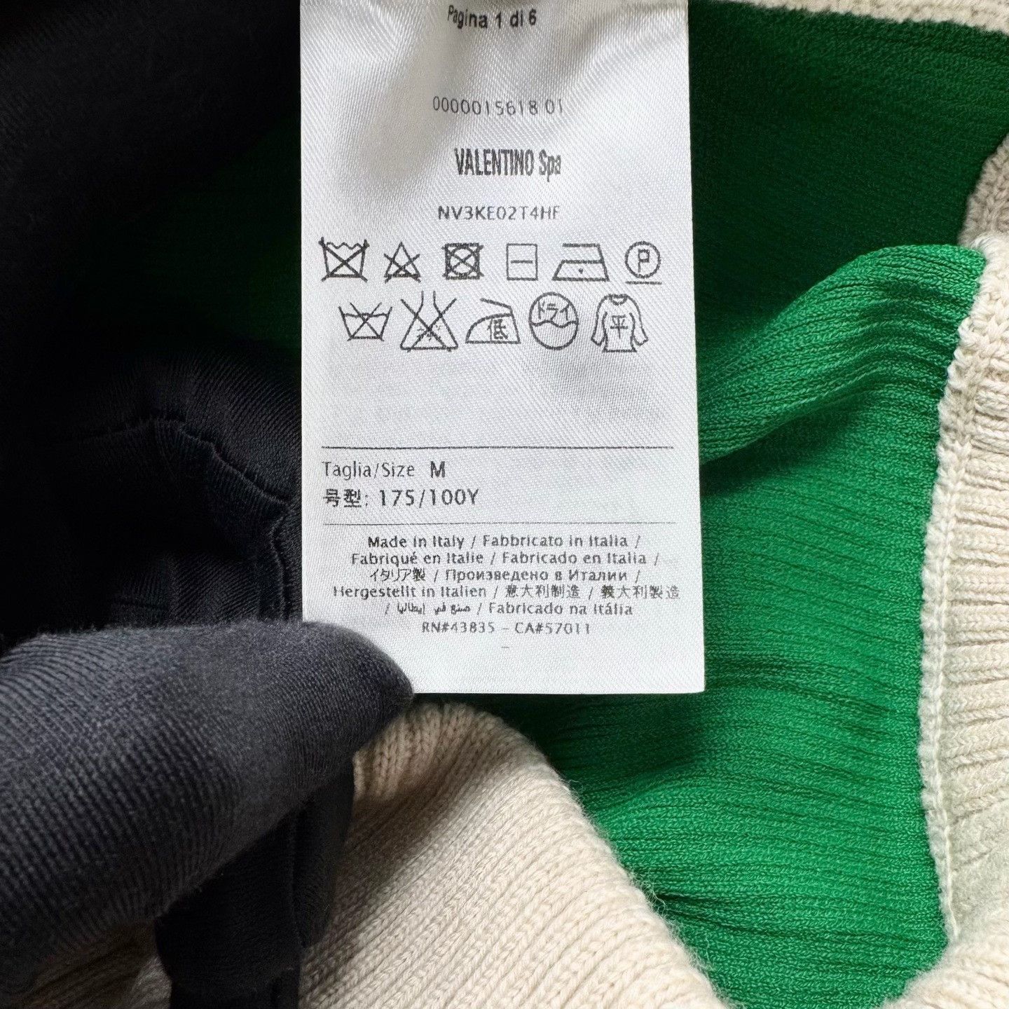 Valentino Valentino White-Green Chenille Lapel Knit Jacket Size US M / EU 48-50 / 2 - 4 Thumbnail