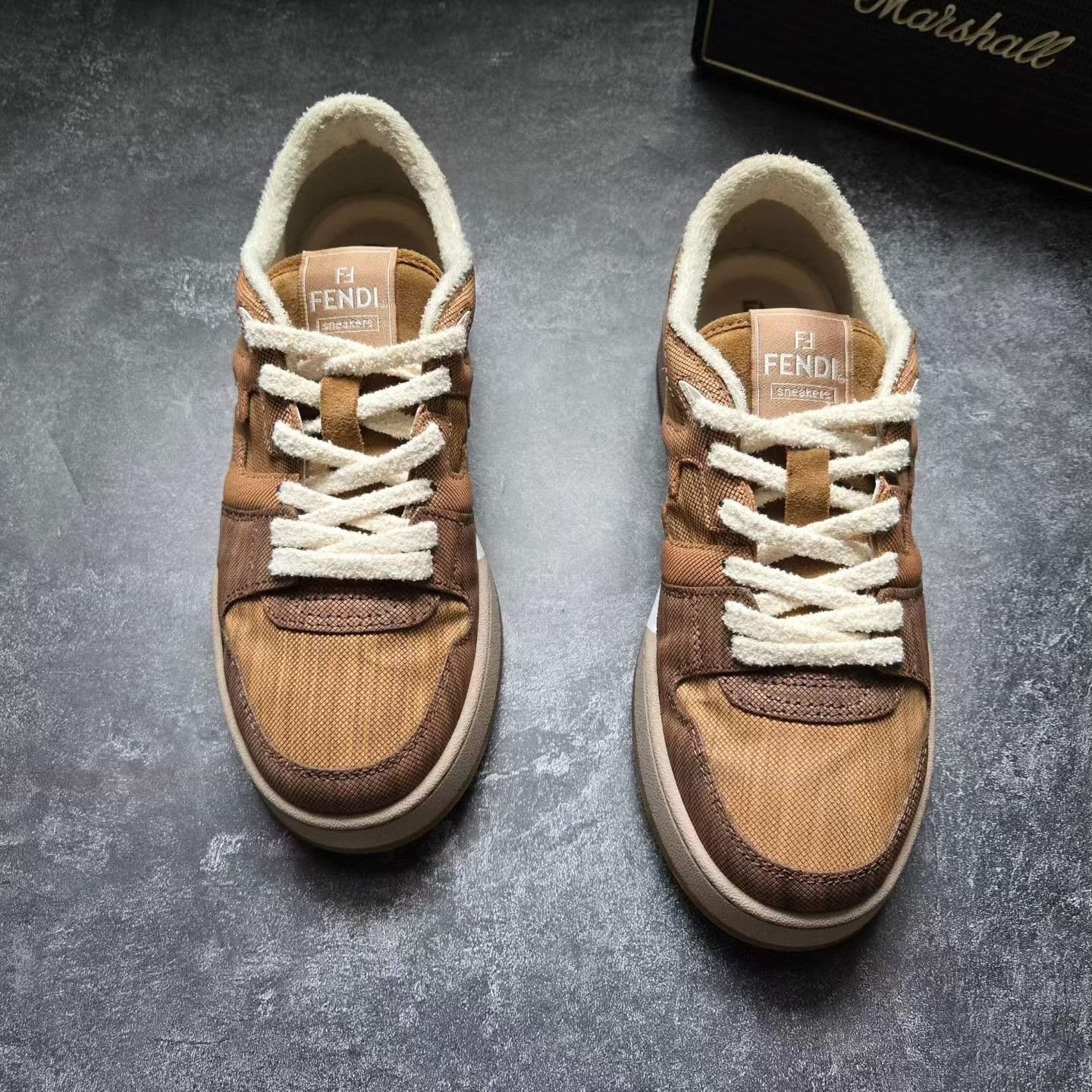 Fendi Fendi Match Brown Paneled Sneakers Size US 9 / EU 42 - 2 Thumbnail