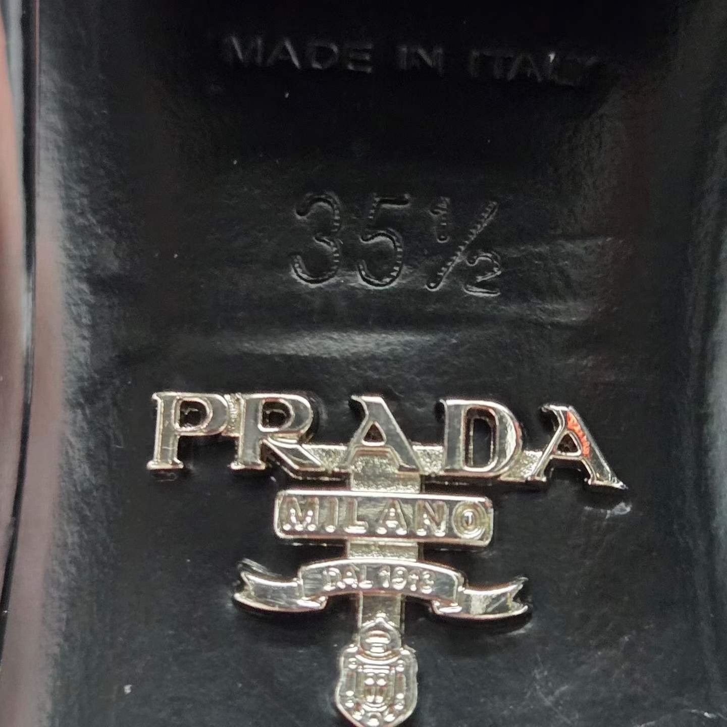 Prada Prada Triangle Logo Black Patent Leather Loafers Size US 4.5 / IT 34.5 - 5 Thumbnail