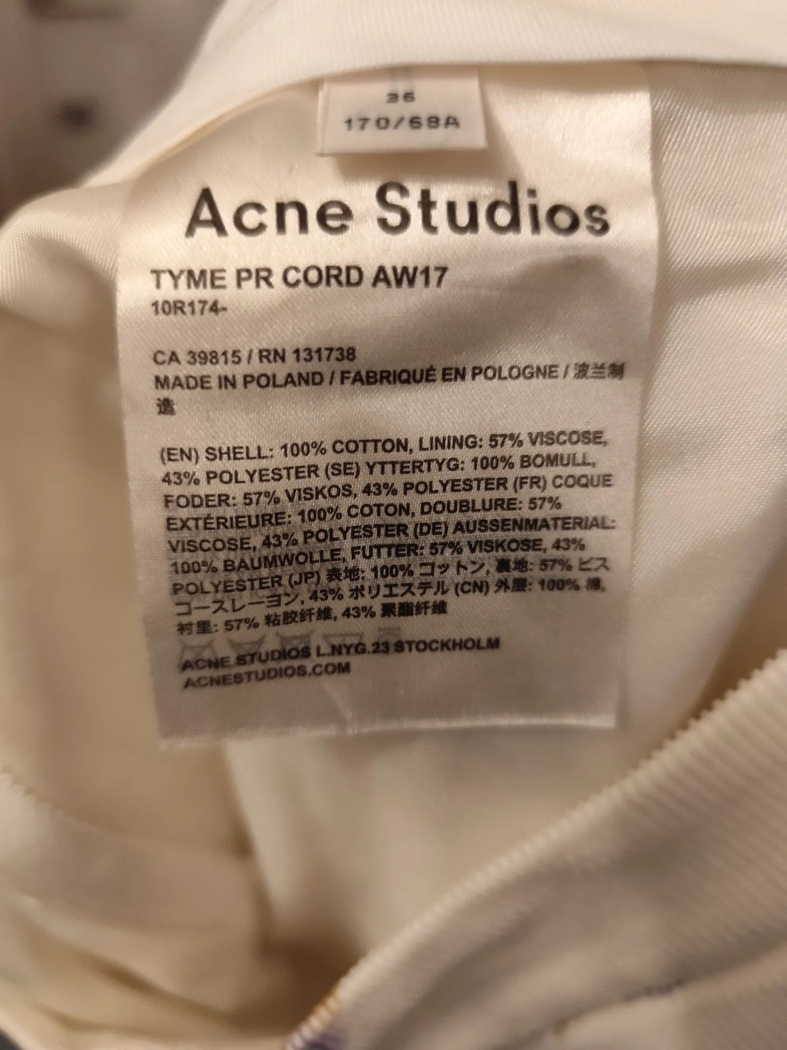 Acne Studios Acne Studios Tyme PR Cord AW17 Pants Size 26" / US 2 / IT 38 - 4 Thumbnail